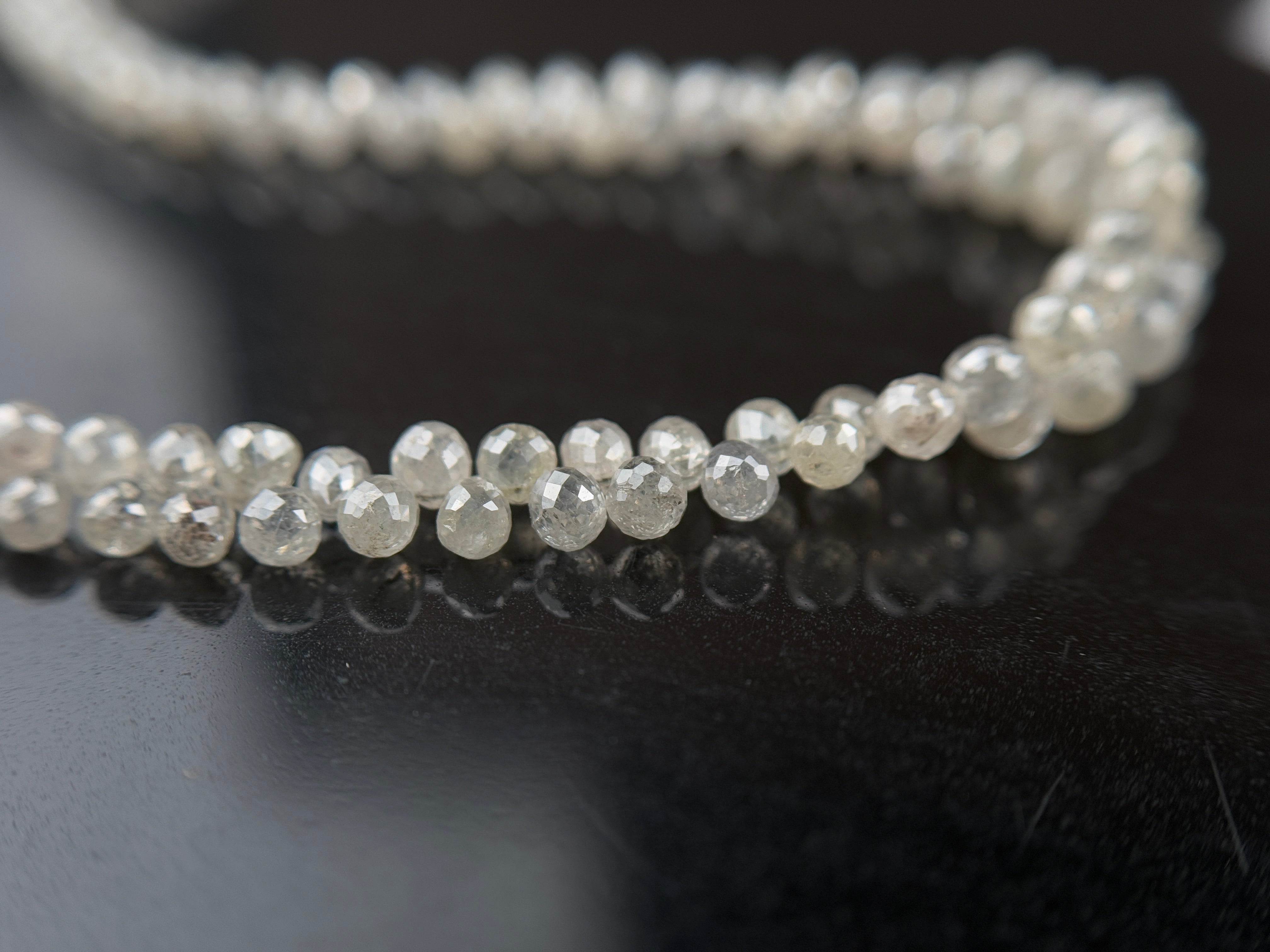 3 to 4 MM Round Beads Rose Cut White Natural Polished Diamond