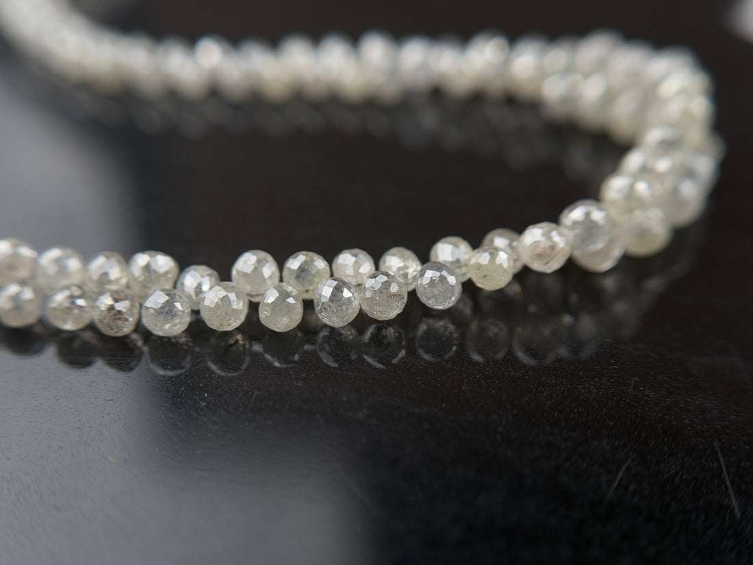3 to 4 MM Round Beads Rose Cut White Natural Polished Diamond