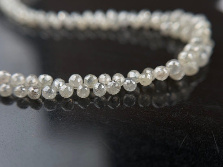 3 to 4 MM Round Beads Rose Cut White Natural Polished Diamond