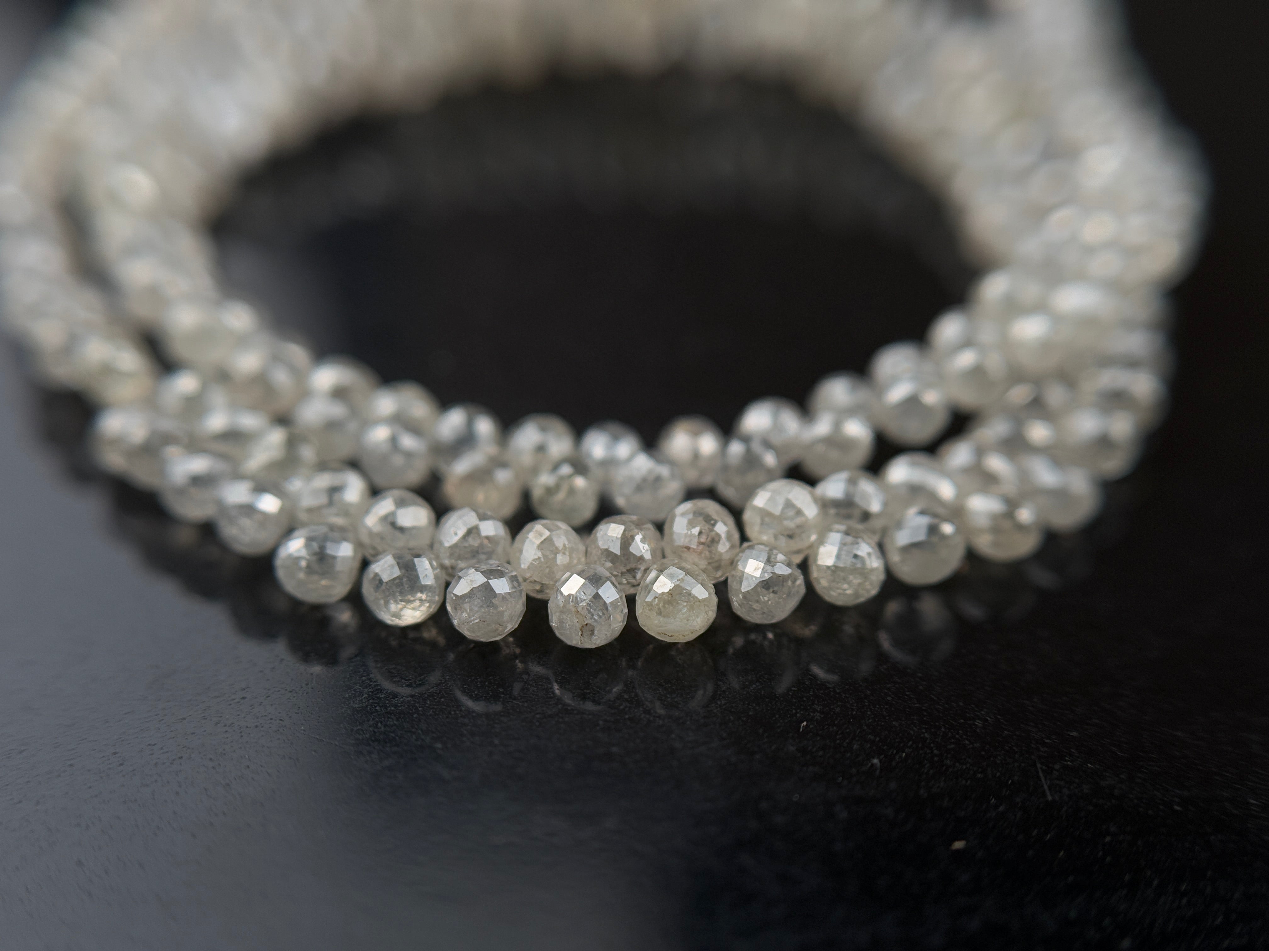 3 to 4 MM Round Beads Rose Cut White Natural Polished Diamond