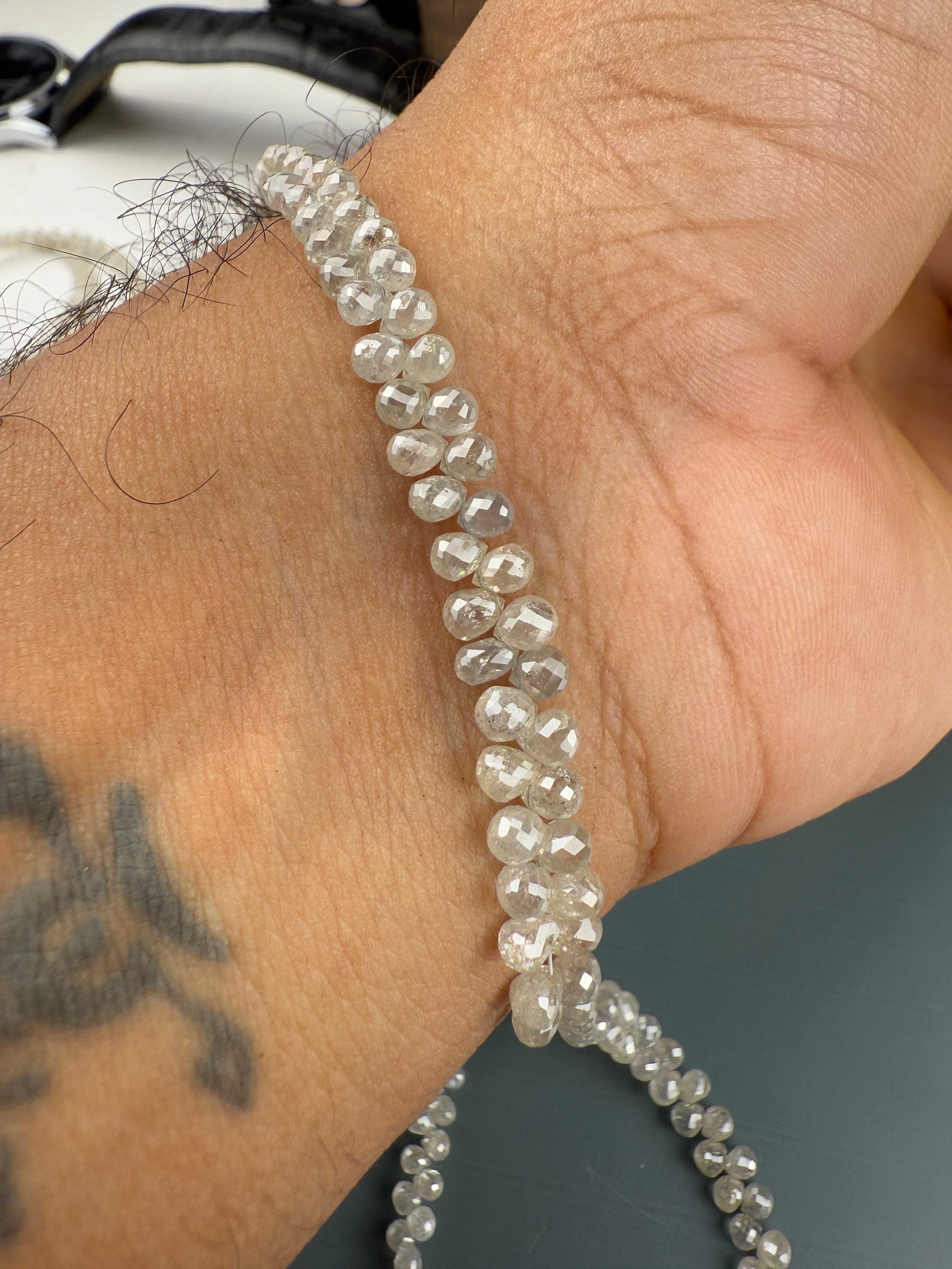 3 to 4 MM Round Beads Rose Cut White Natural Polished Diamond