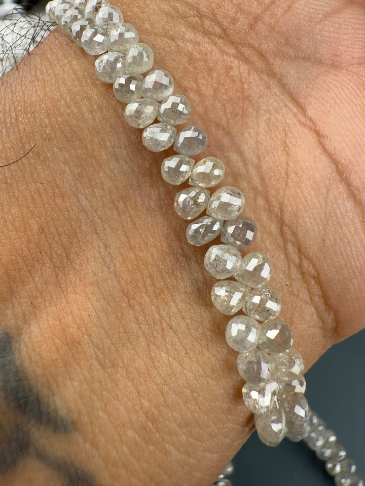 3 to 4 MM Round Beads Rose Cut White Natural Polished Diamond