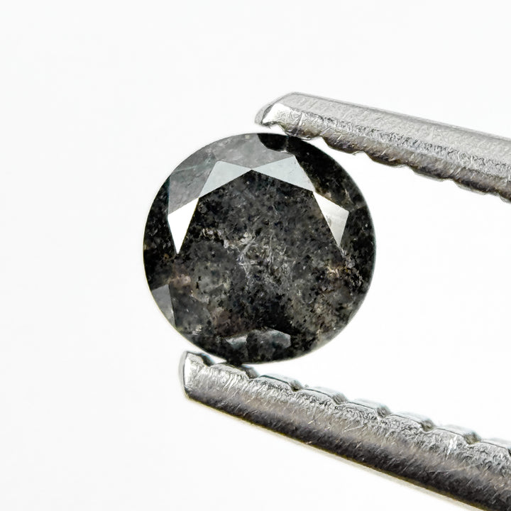 0.37 Ct Round Brilliant Cut Black Natural Fancy Diamond