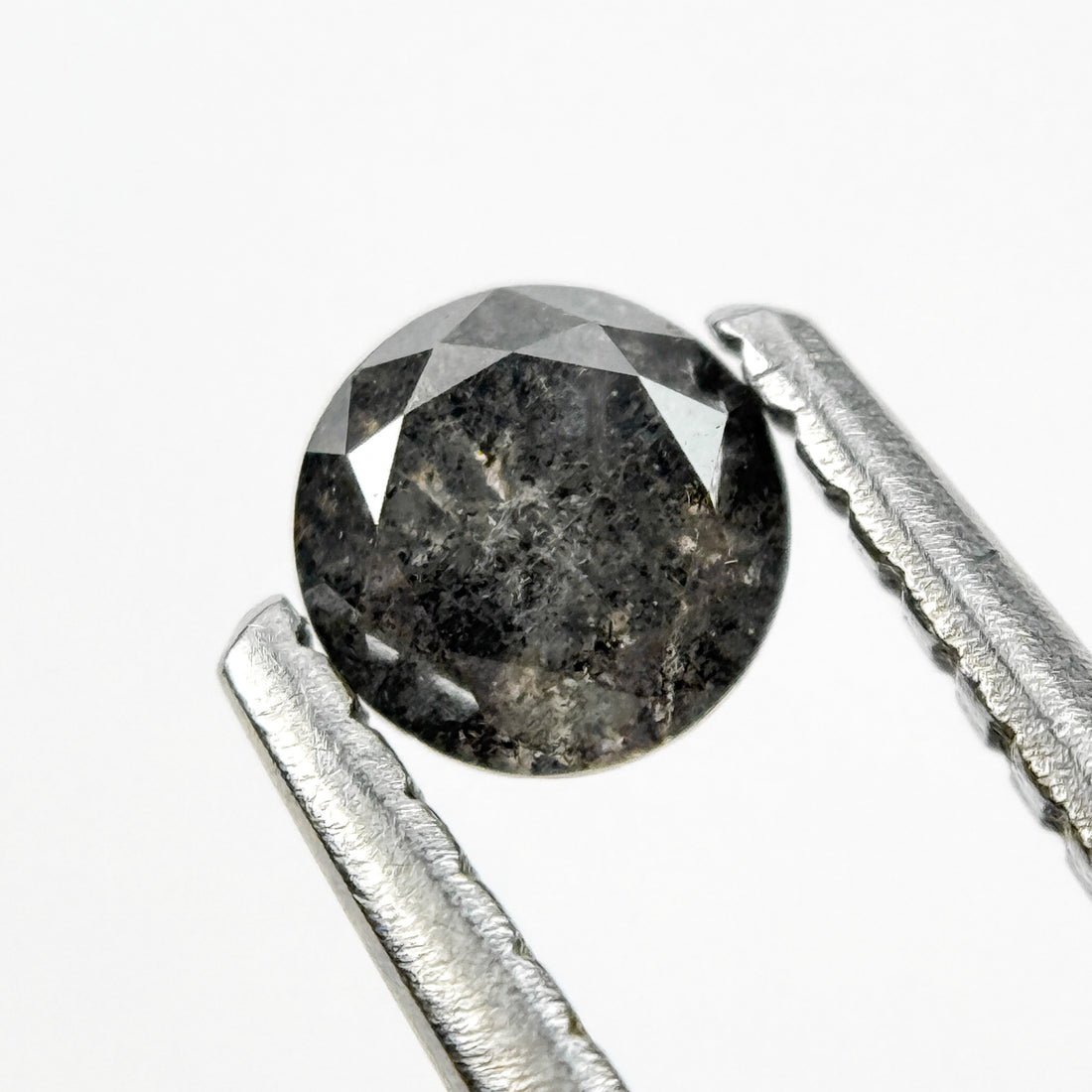 0.38 Ct Round Brilliant Cut Grey Natural Fancy Diamond
