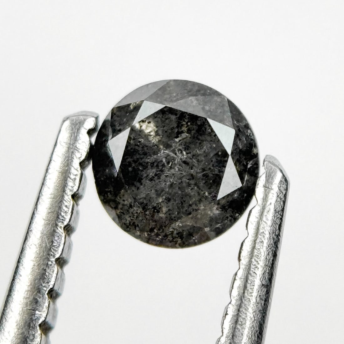 0.38 Ct Round Brilliant Cut Grey Natural Fancy Diamond