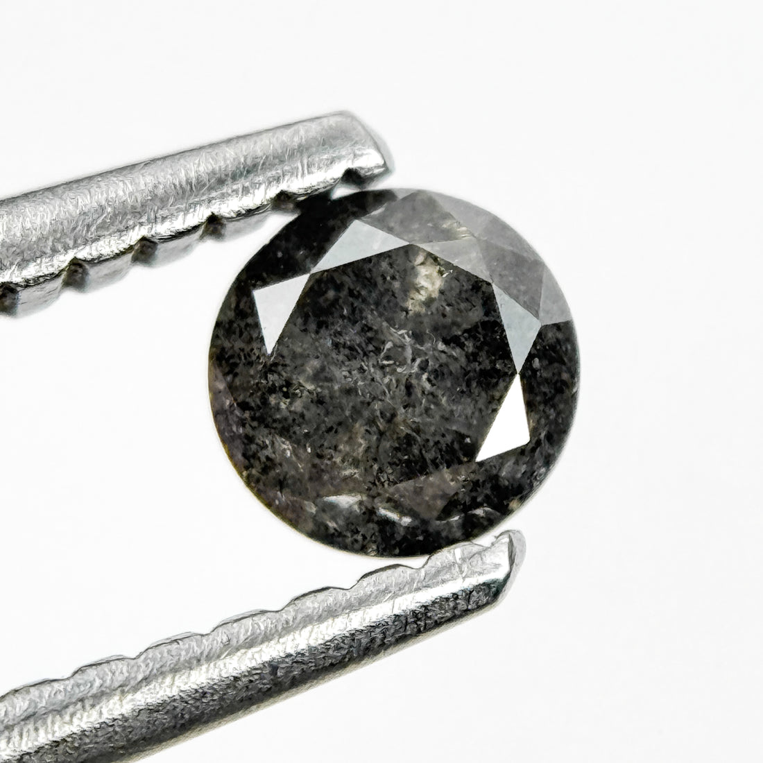 0.38 Ct Round Brilliant Cut Grey Natural Fancy Diamond