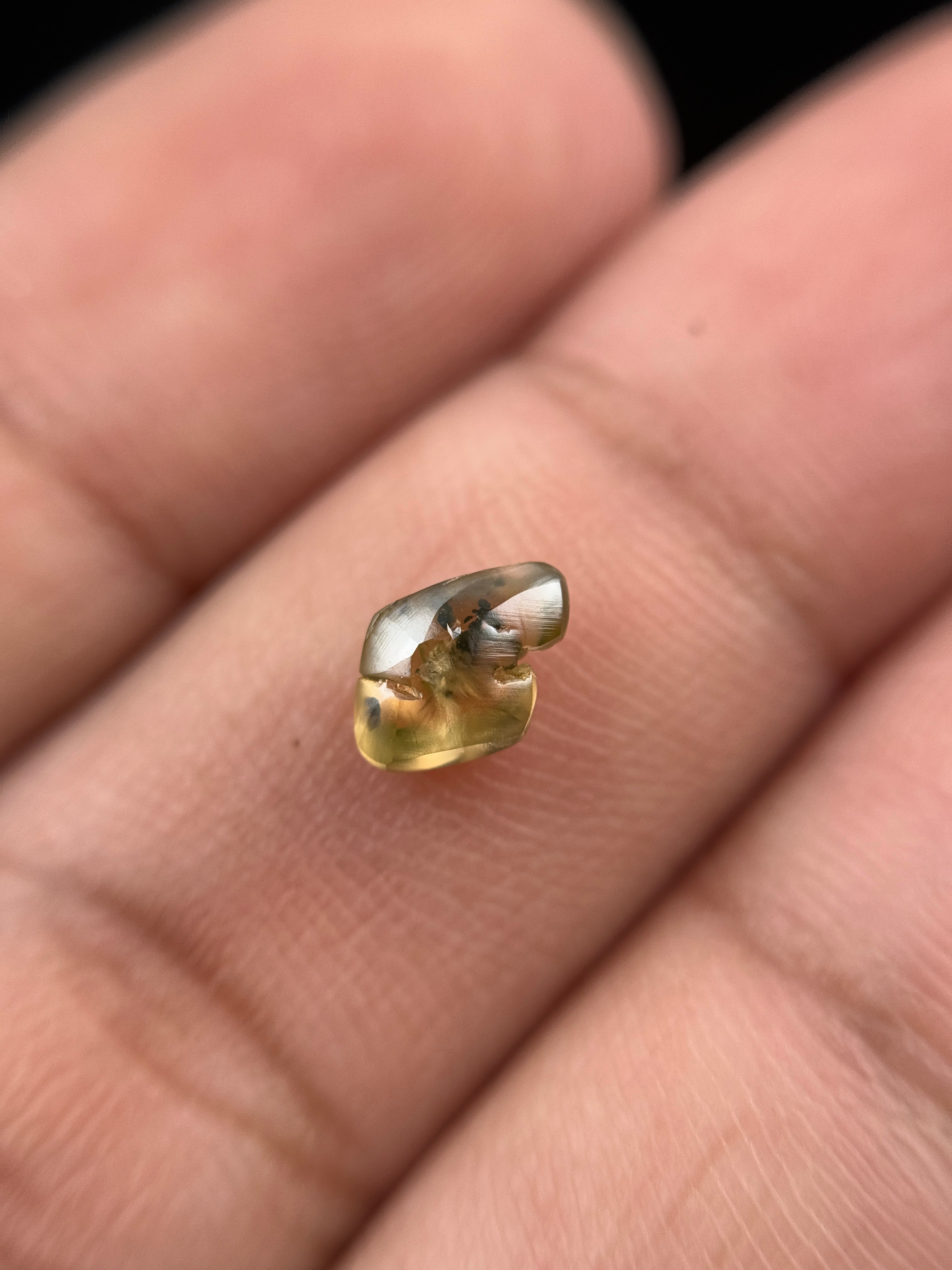 0.96 Ct Rough Rose Cut Green Natural Minimalist Diamond