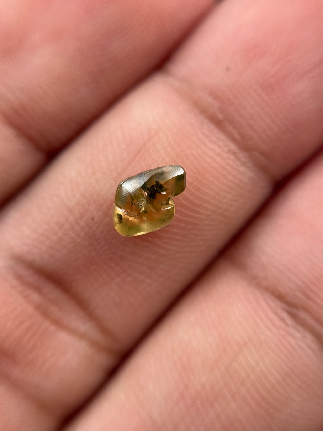 0.96 Ct Rough Rose Cut Green Natural Minimalist Diamond