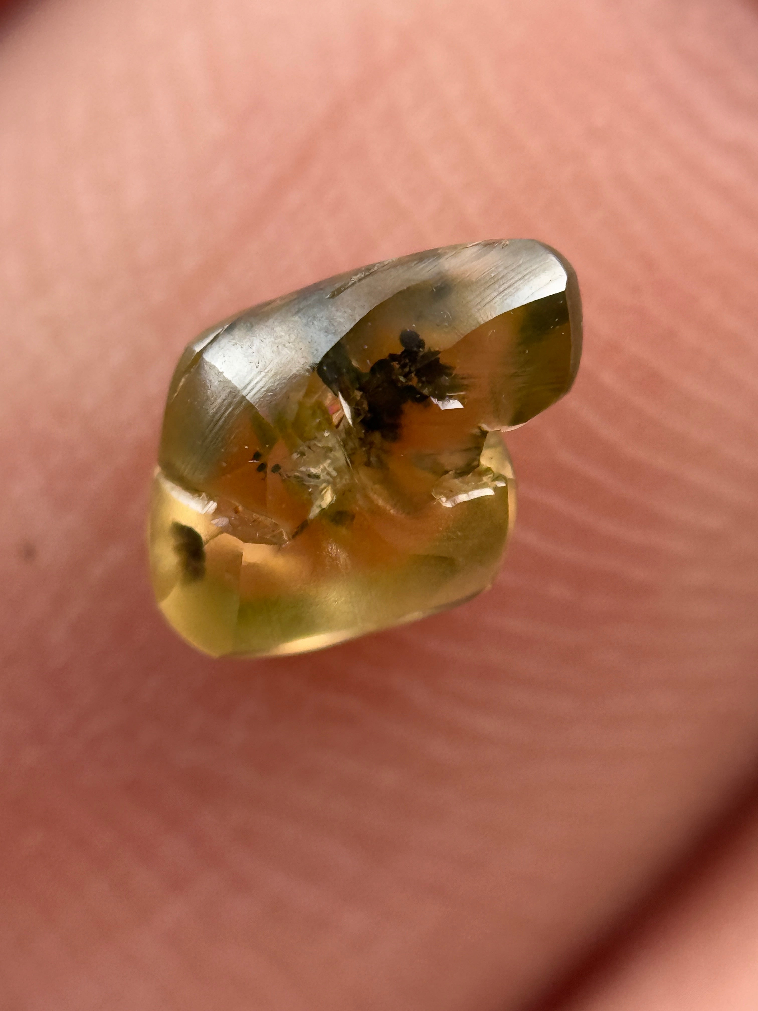 0.96 Ct Rough Rose Cut Green Natural Minimalist Diamond