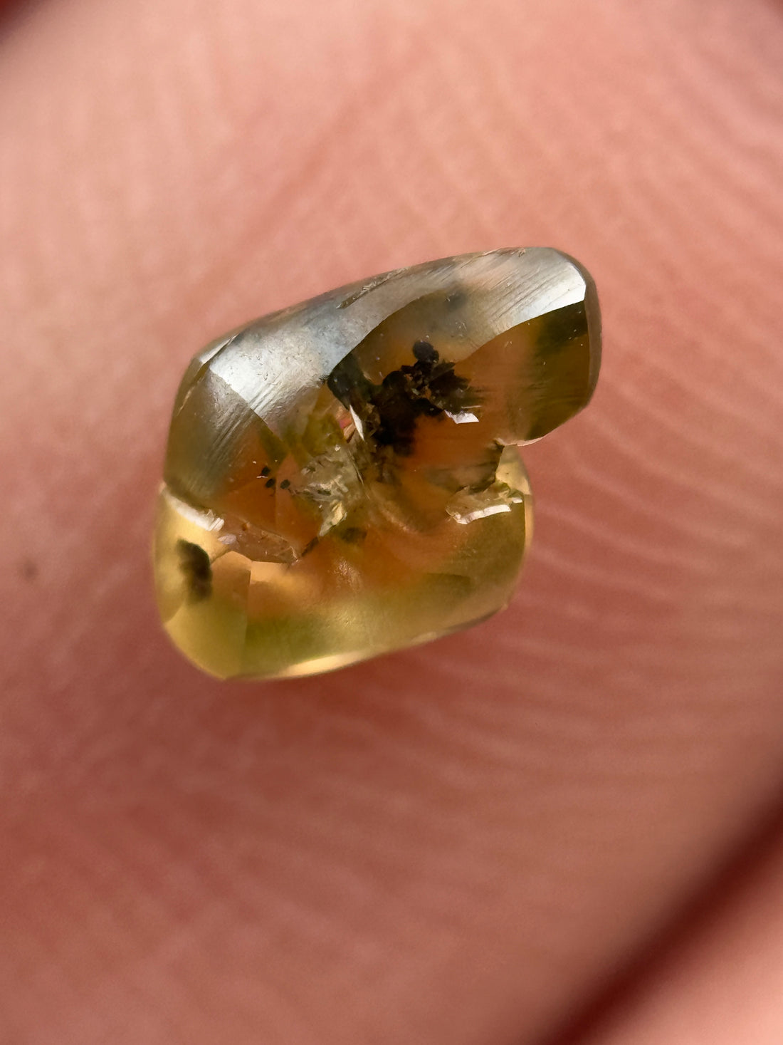 0.96 Ct Rough Rose Cut Green Natural Minimalist Diamond