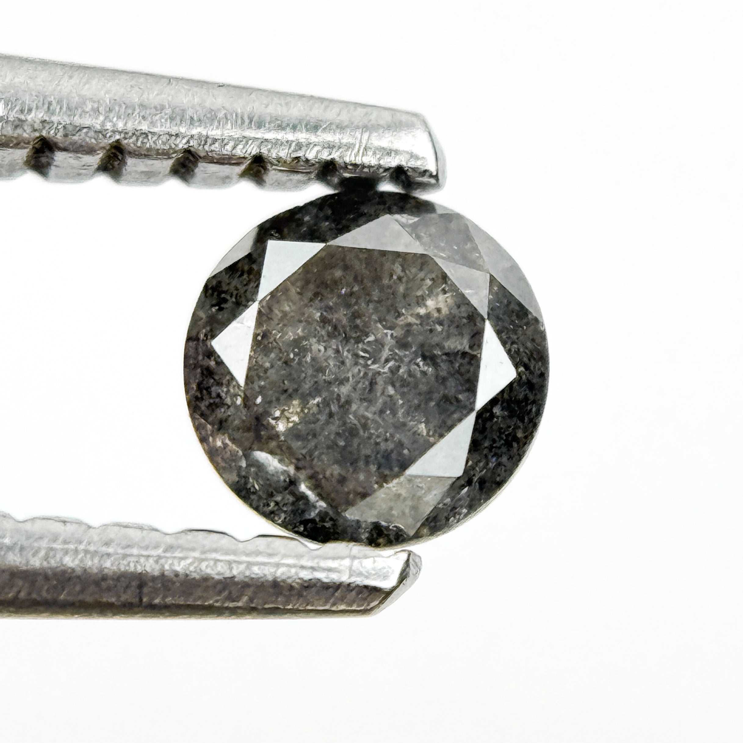 0.38 Ct Round Brilliant Cut Grey Natural Fancy Diamond