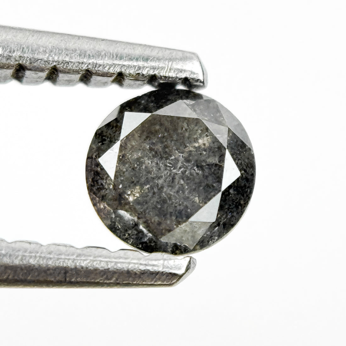 0.38 Ct Round Brilliant Cut Grey Natural Fancy Diamond