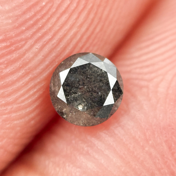 0.37 Ct Round Brilliant Cut Black Natural Fancy Diamond