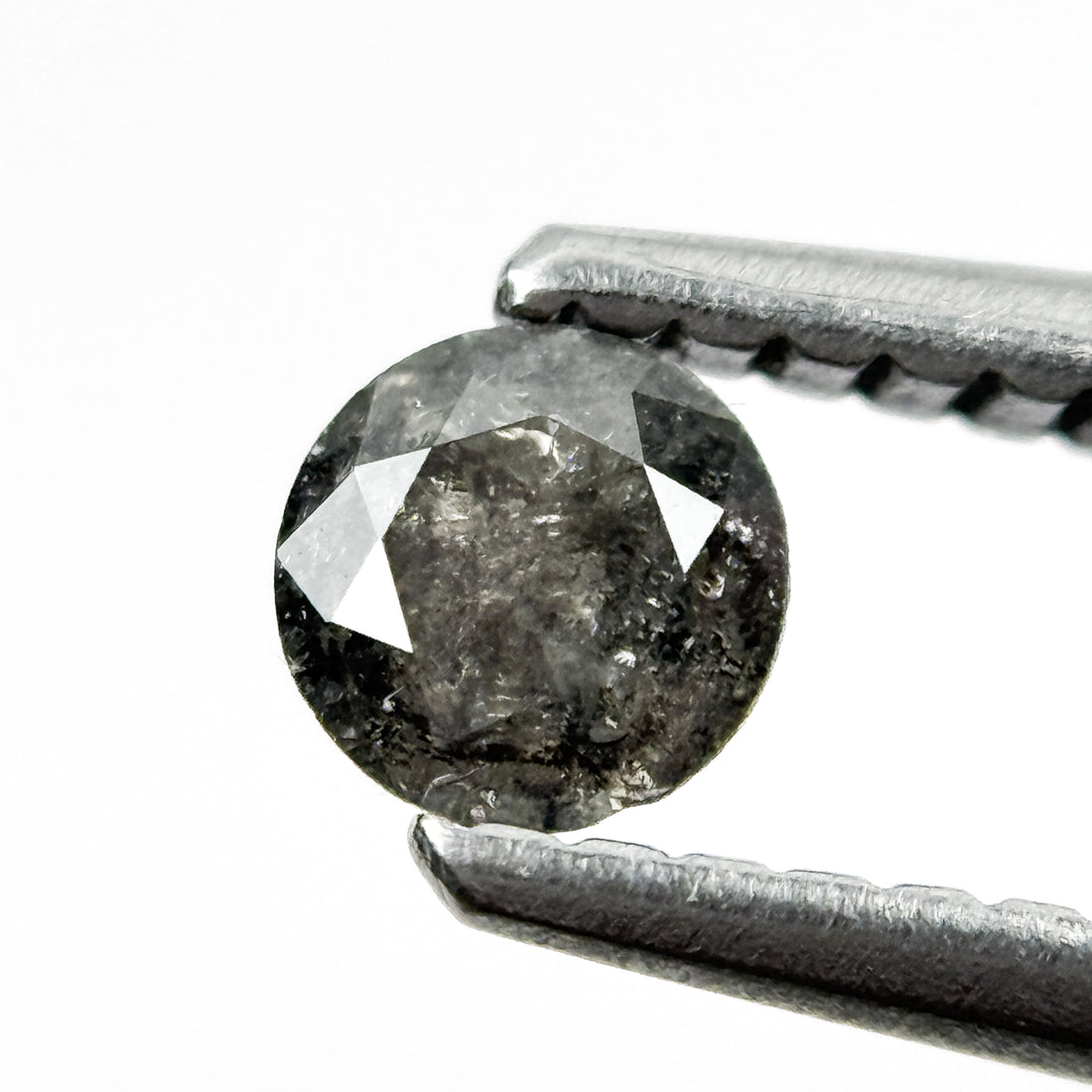 0.25 Ct Round Brilliant Cut Black Natural Salt and Pepper Diamond