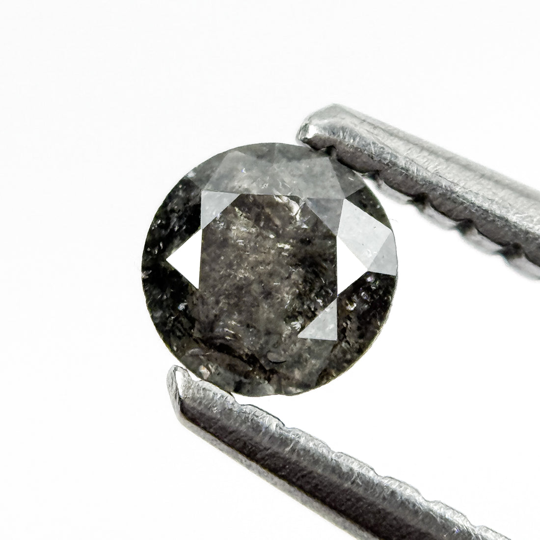 0.25 Ct Round Brilliant Cut Black Natural Salt and Pepper Diamond