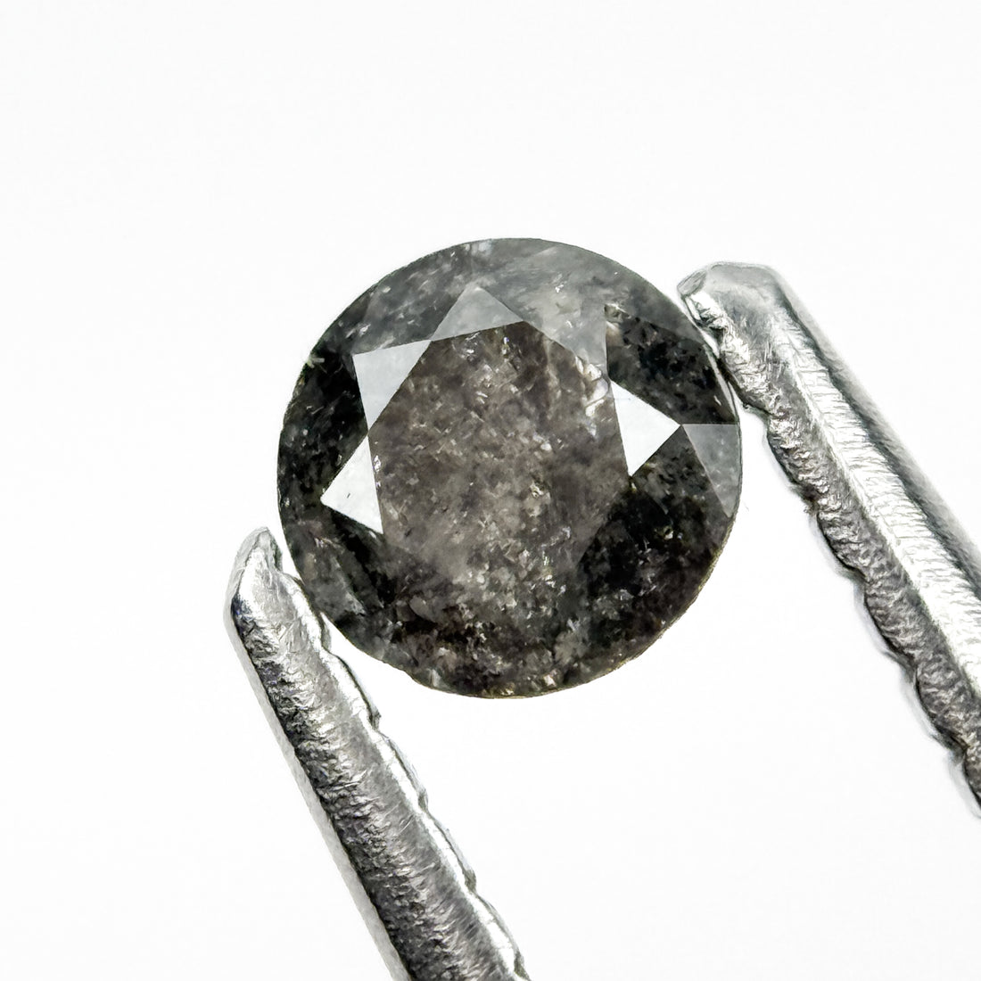 0.25 Ct Round Brilliant Cut Black Natural Salt and Pepper Diamond
