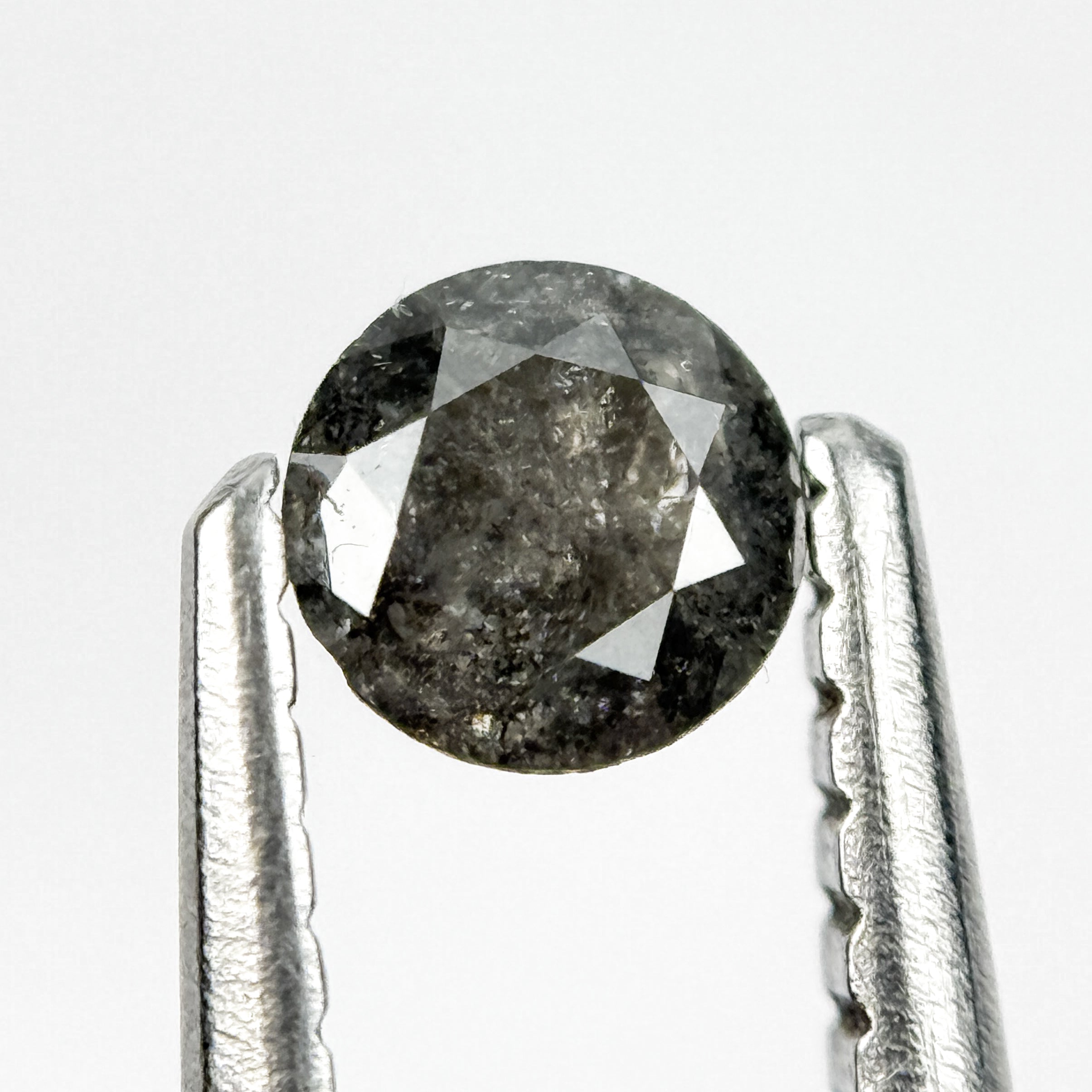 0.25 Ct Round Brilliant Cut Black Natural Salt and Pepper Diamond