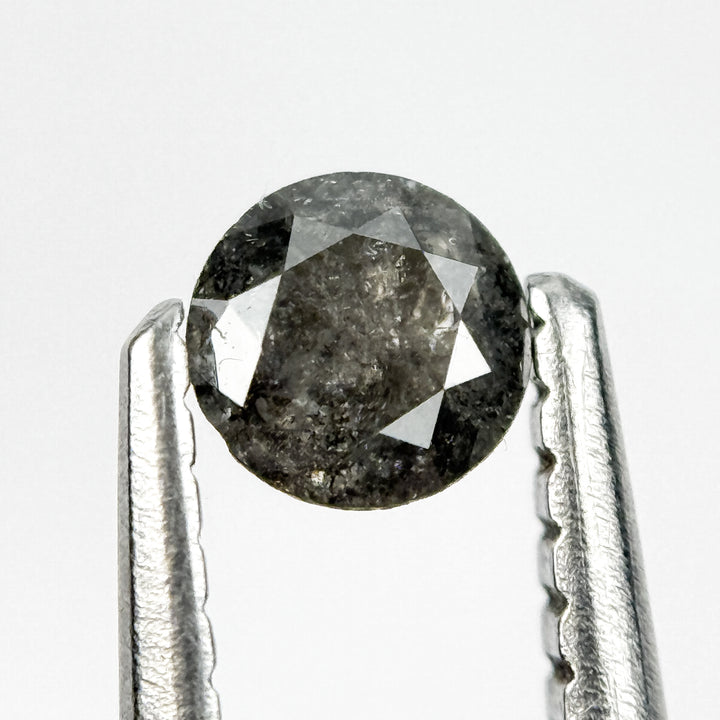 0.25 Ct Round Brilliant Cut Black Natural Salt and Pepper Diamond