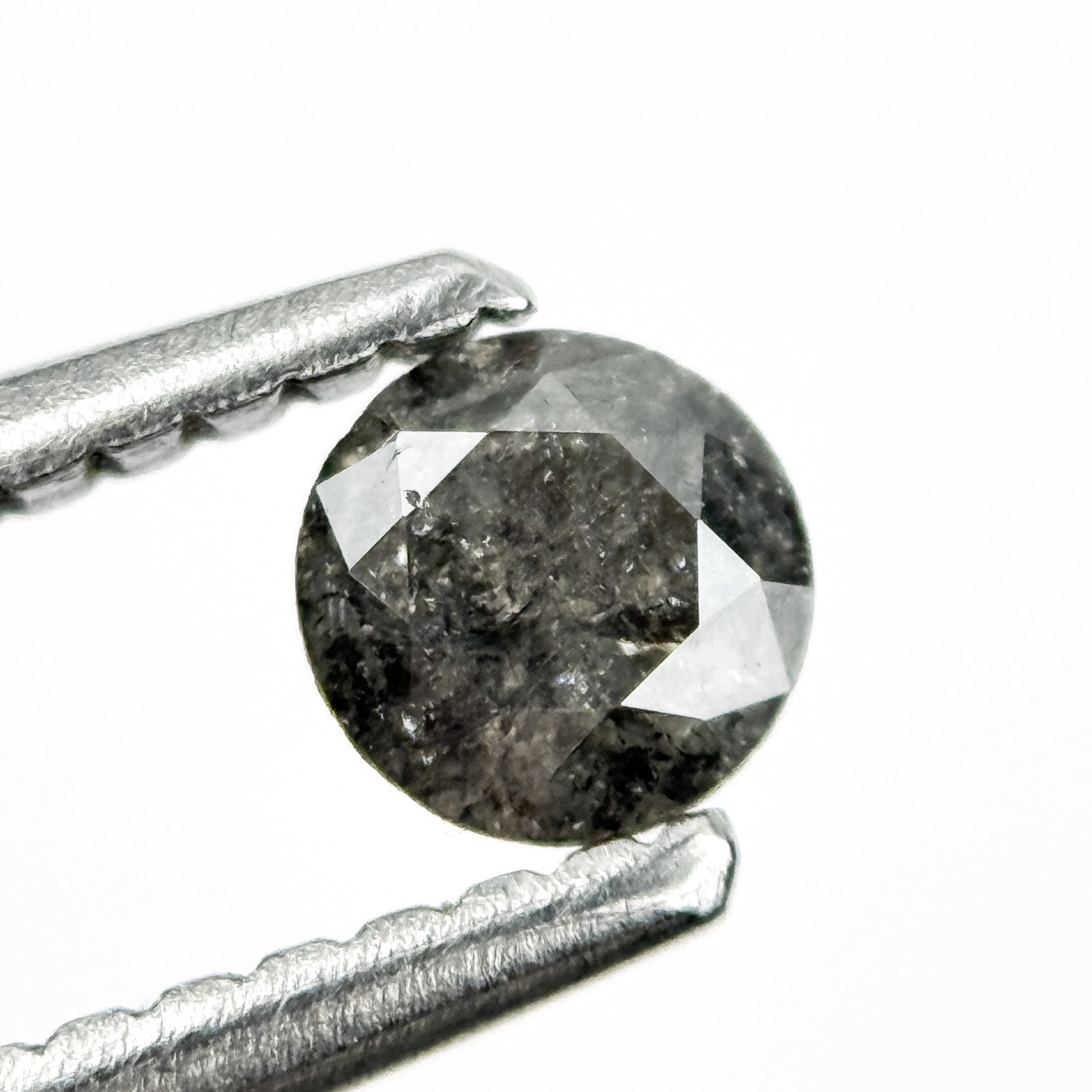 0.25 Ct Round Brilliant Cut Black Natural Salt and Pepper Diamond