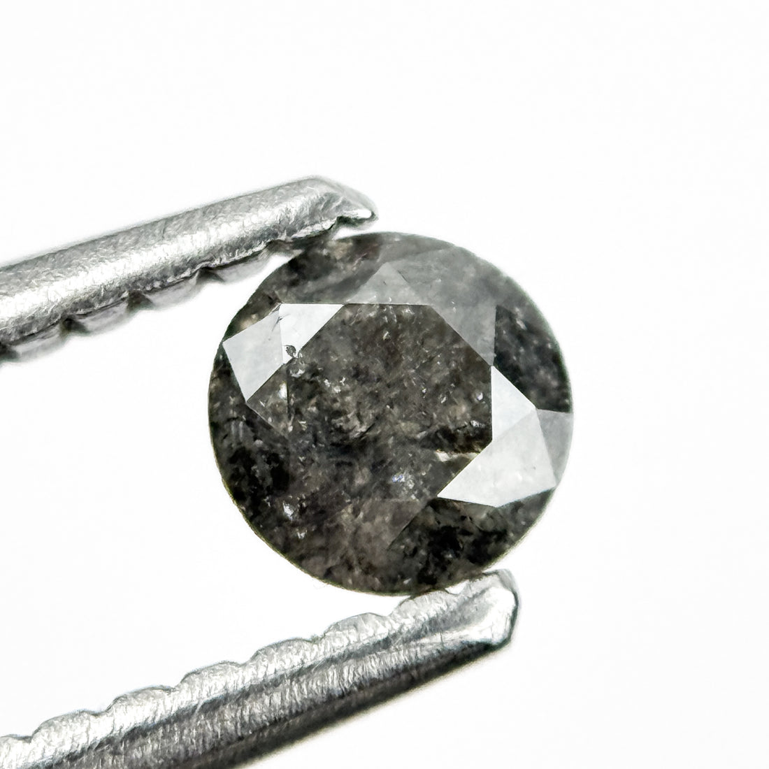 0.25 Ct Round Brilliant Cut Black Natural Salt and Pepper Diamond