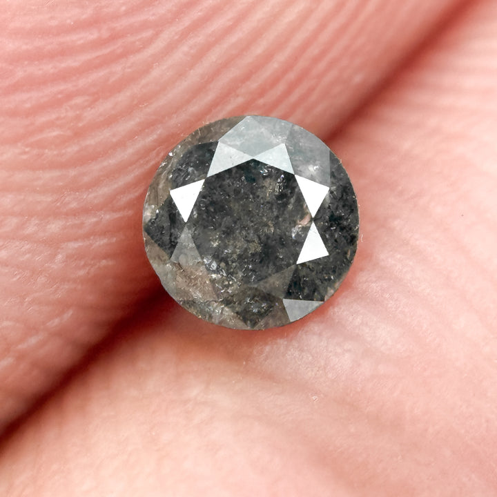 0.25 Ct Round Brilliant Cut Black Natural Salt and Pepper Diamond