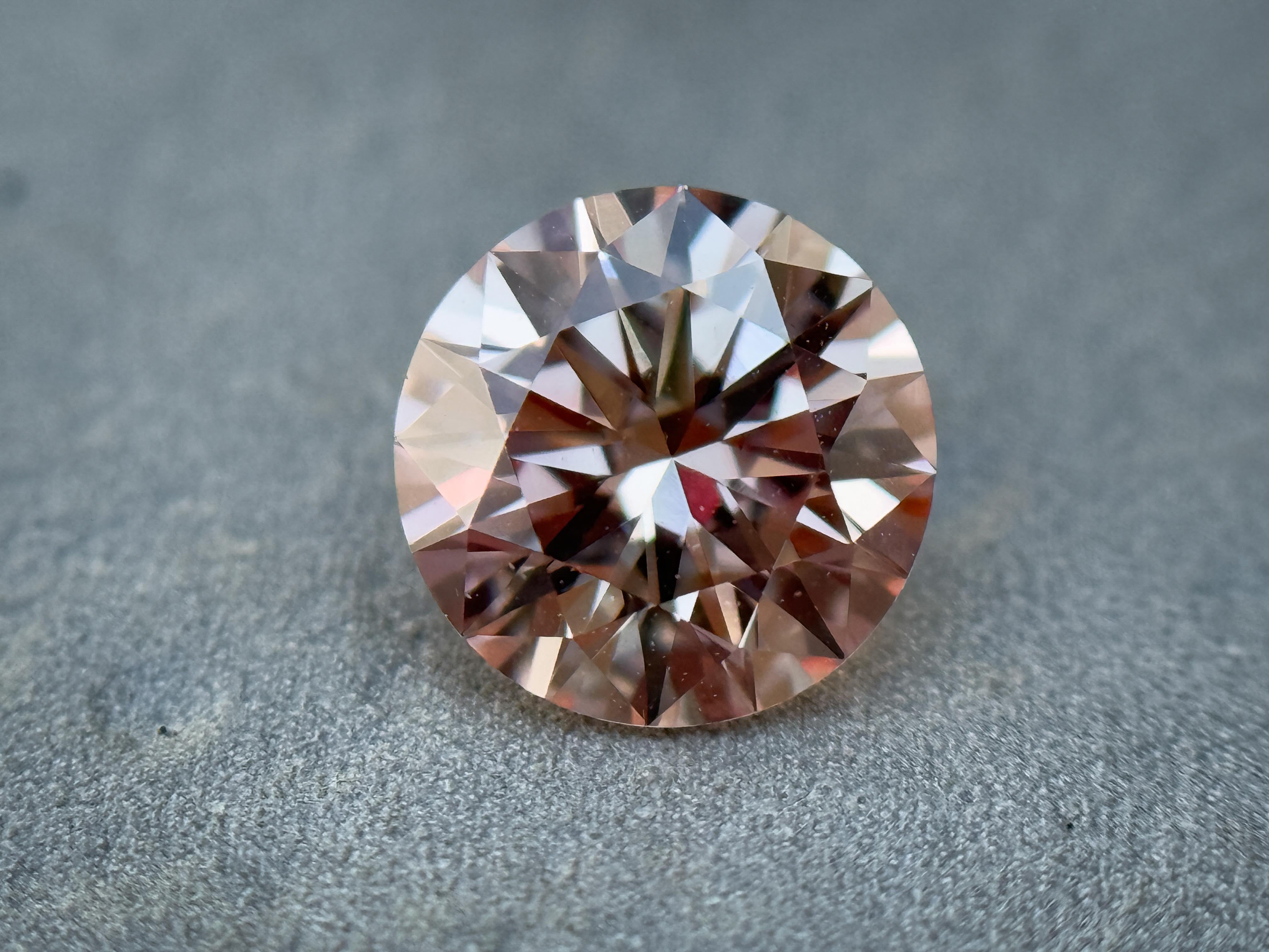 1.16 Ct Round Rose Cut Pink Natural Salt and Pepper Diamond