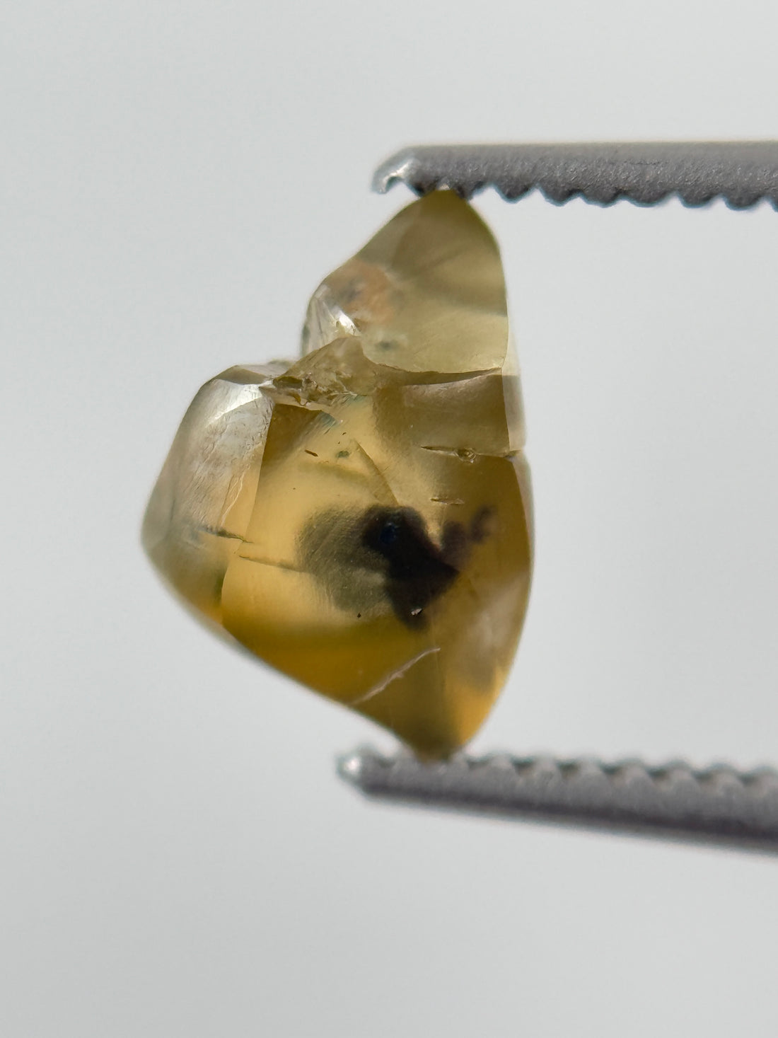 0.97 Ct Rough Rose Cut Greenish Yellow Natural Fancy Diamond