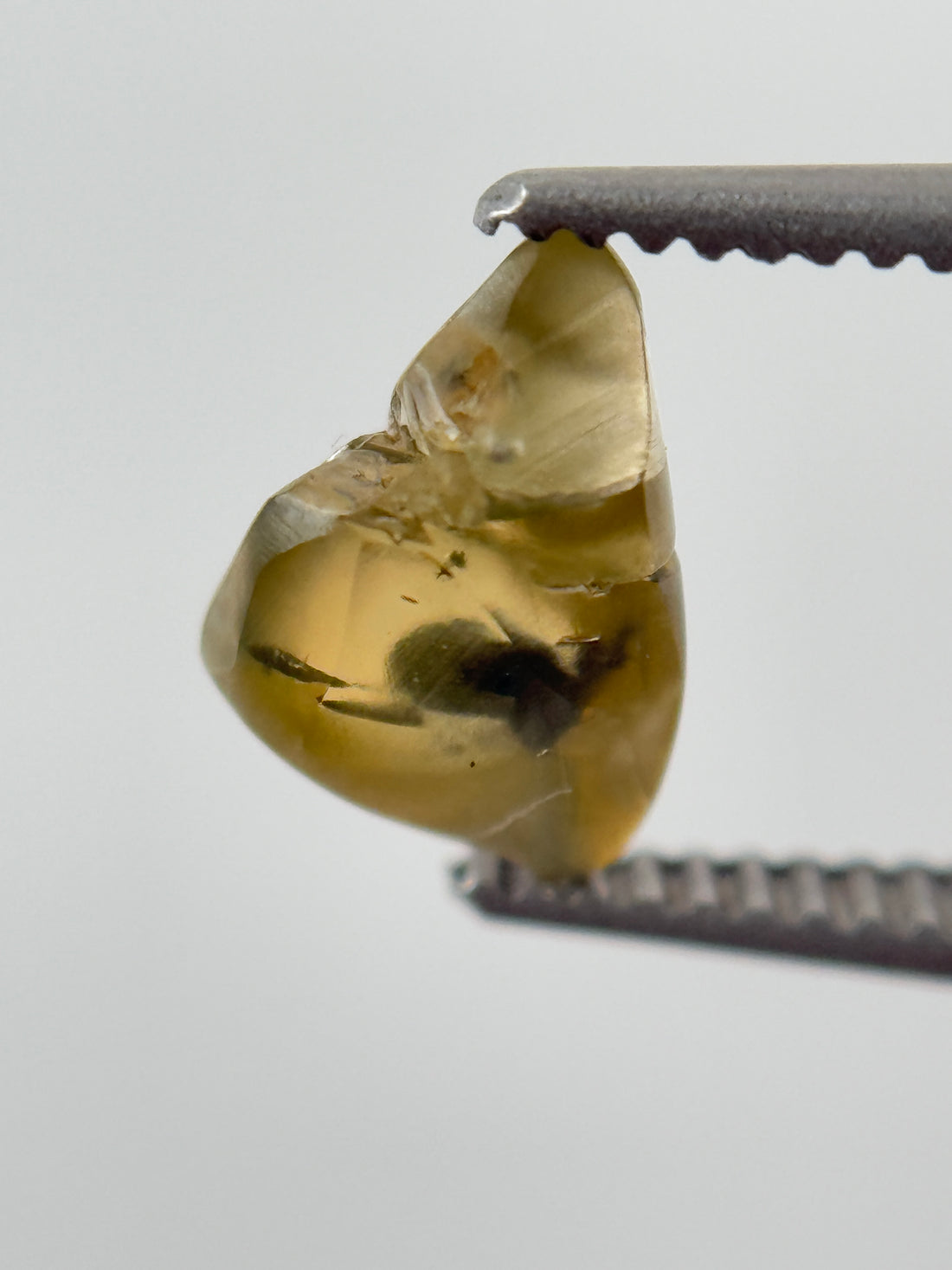 0.97 Ct Rough Rose Cut Greenish Yellow Natural Fancy Diamond