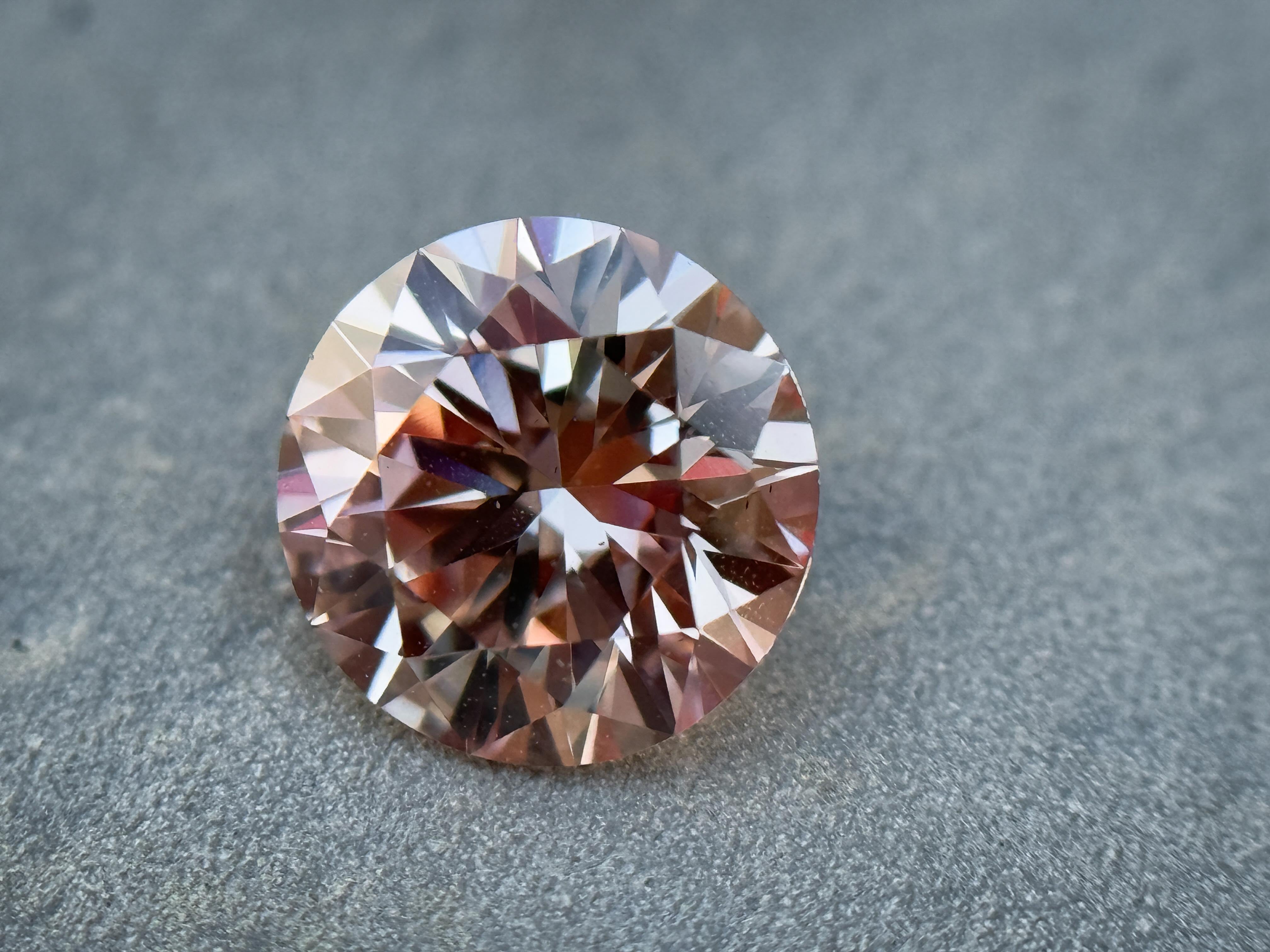 1.16 Ct Round Rose Cut Pink Natural Salt and Pepper Diamond