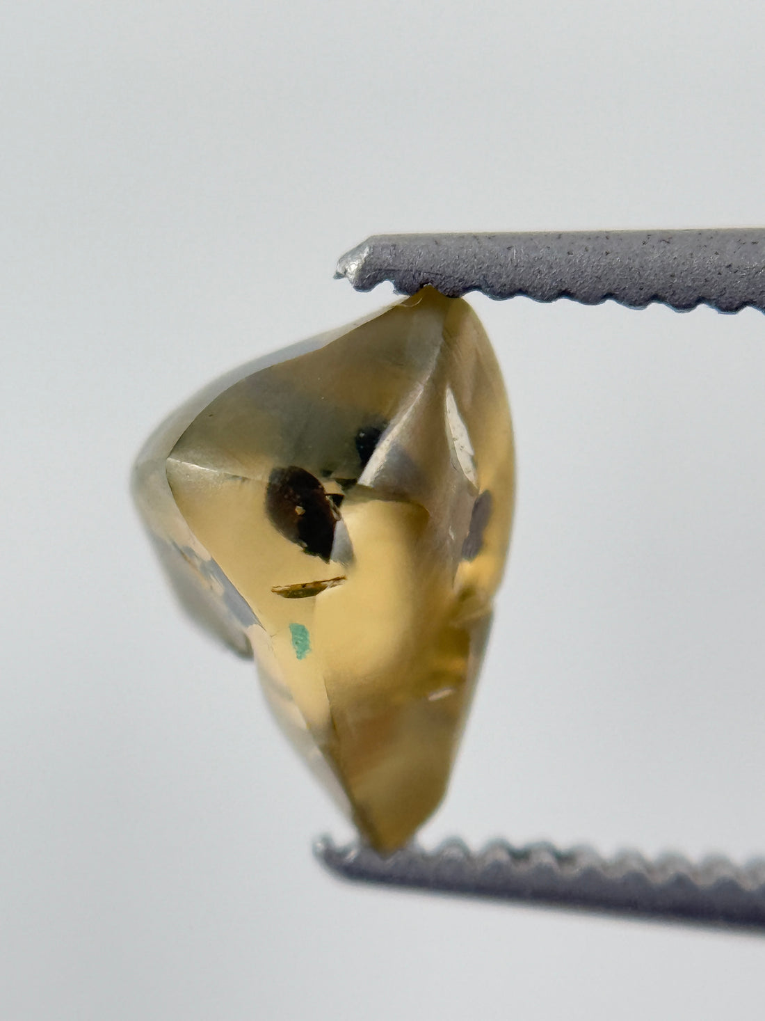 0.97 Ct Rough Rose Cut Greenish Yellow Natural Fancy Diamond