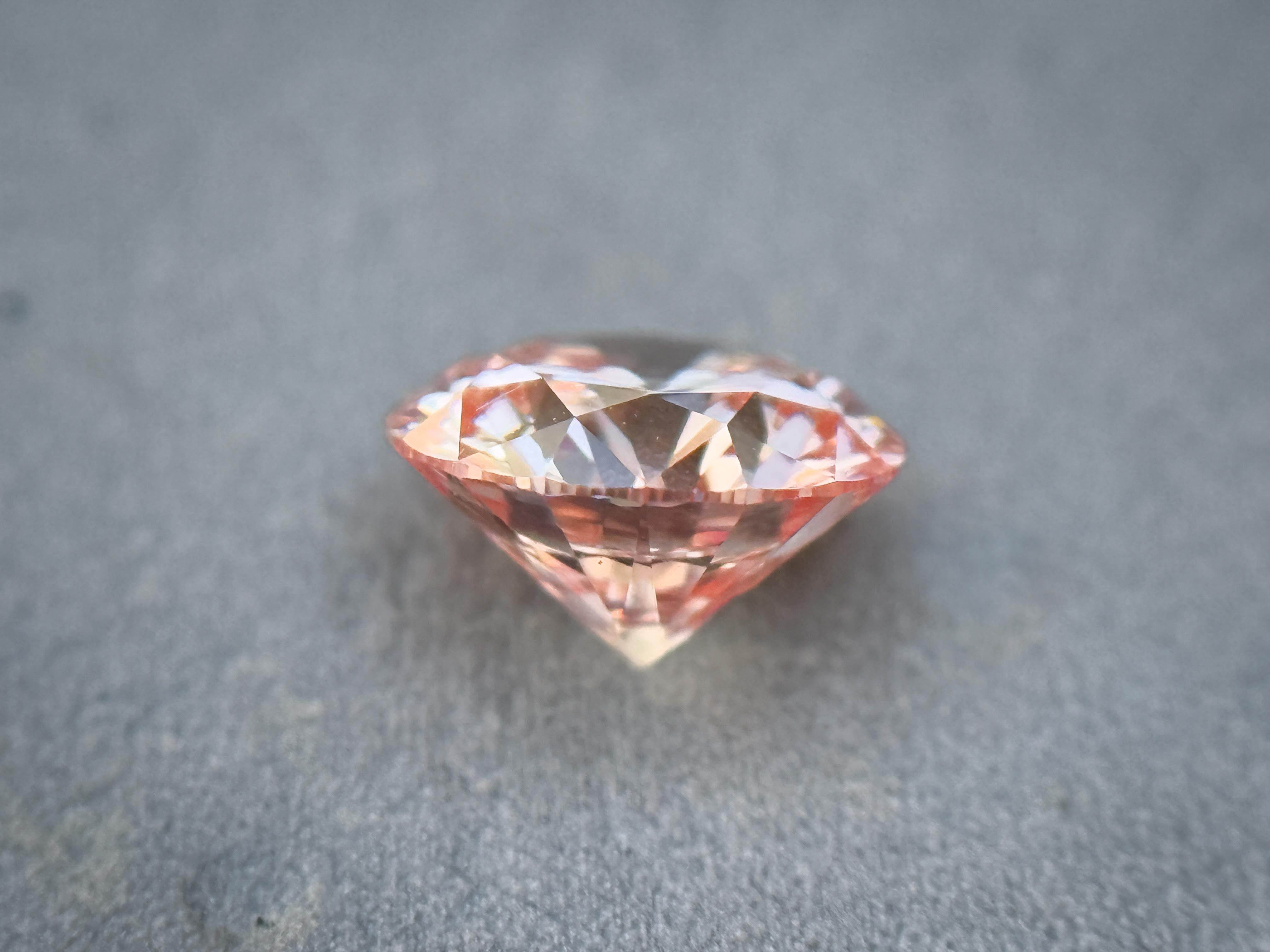 1.16 Ct Round Rose Cut Pink Natural Salt and Pepper Diamond