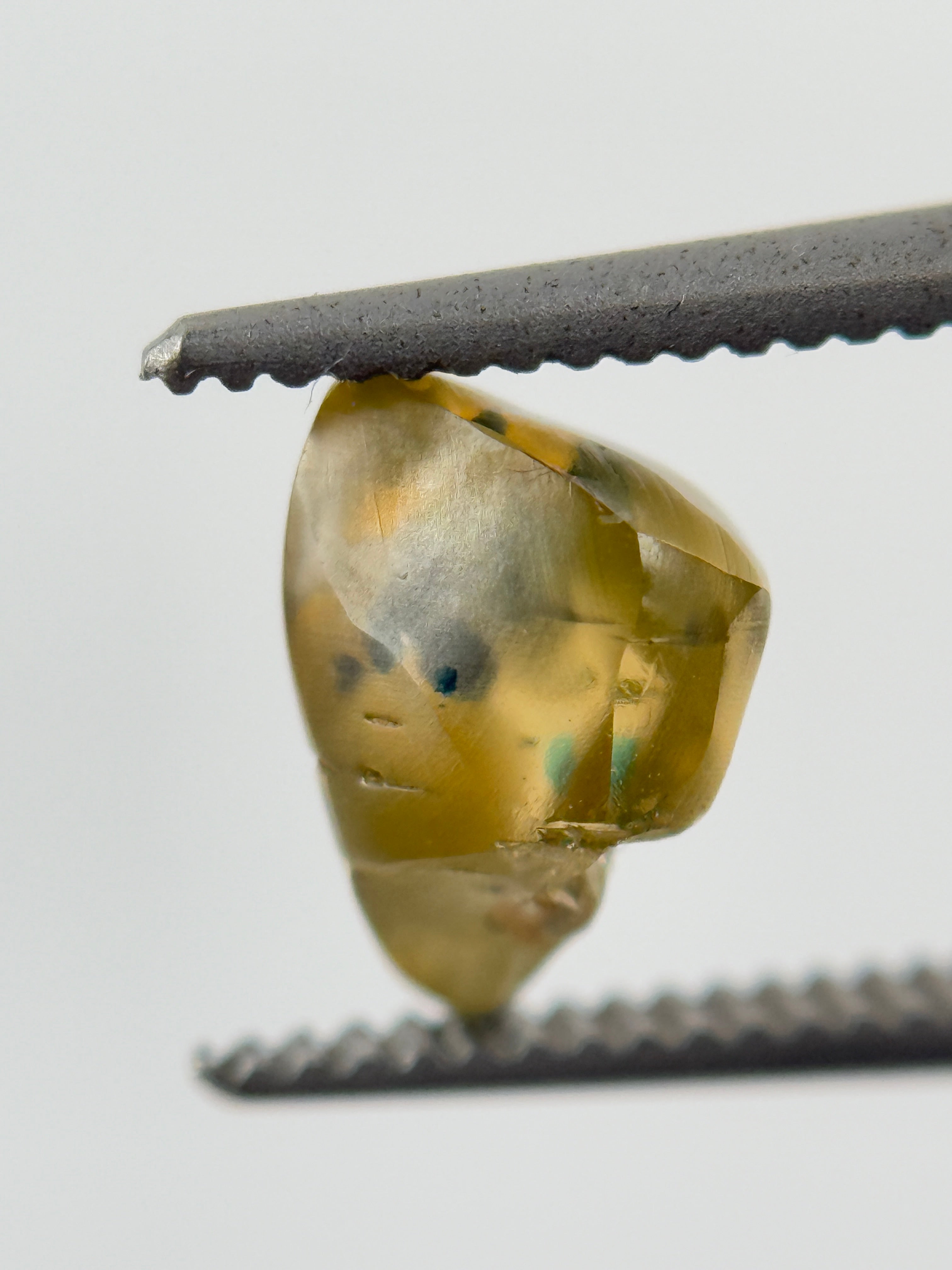 0.97 Ct Rough Rose Cut Greenish Yellow Natural Fancy Diamond