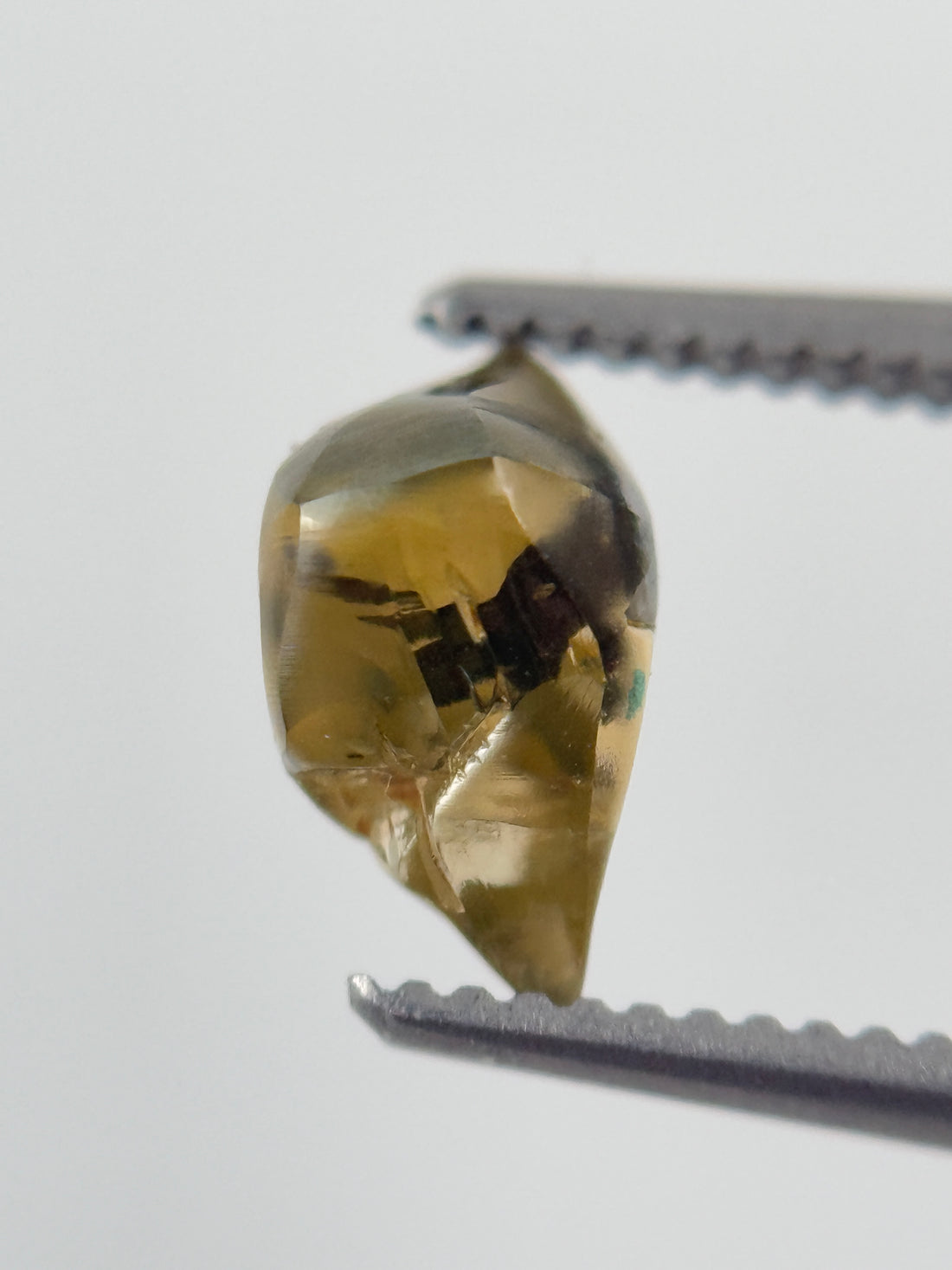0.97 Ct Rough Rose Cut Greenish Yellow Natural Fancy Diamond