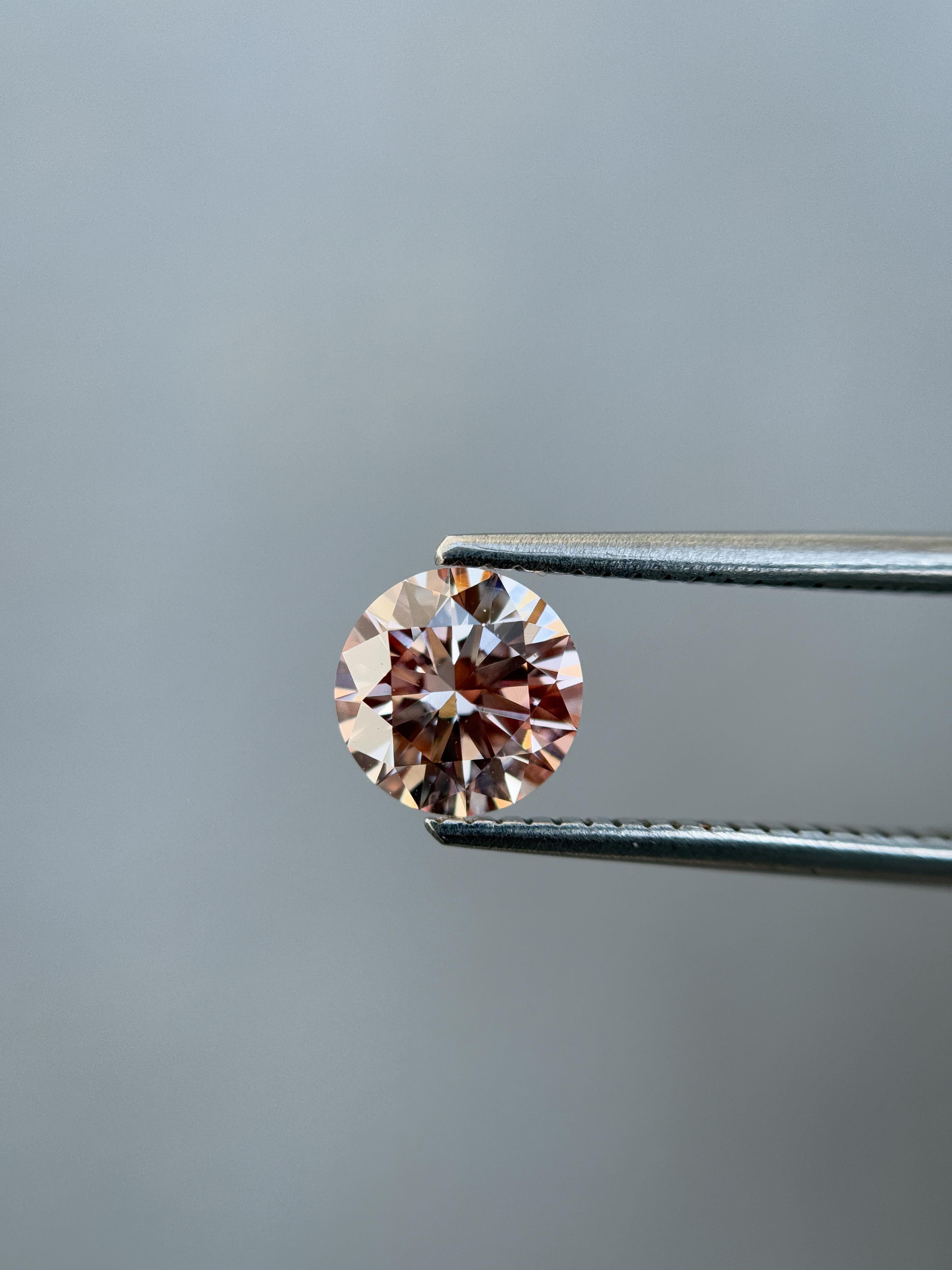 1.16 Ct Round Rose Cut Pink Natural Salt and Pepper Diamond
