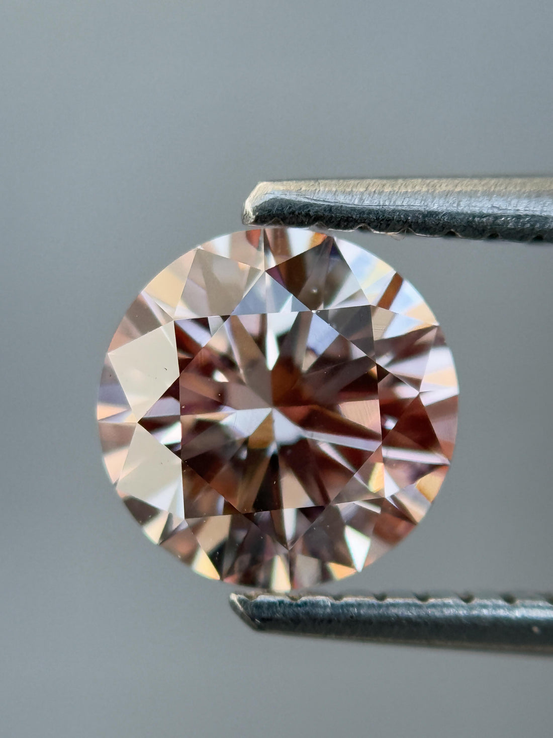 1.16 Ct Round Rose Cut Pink Natural Salt and Pepper Diamond