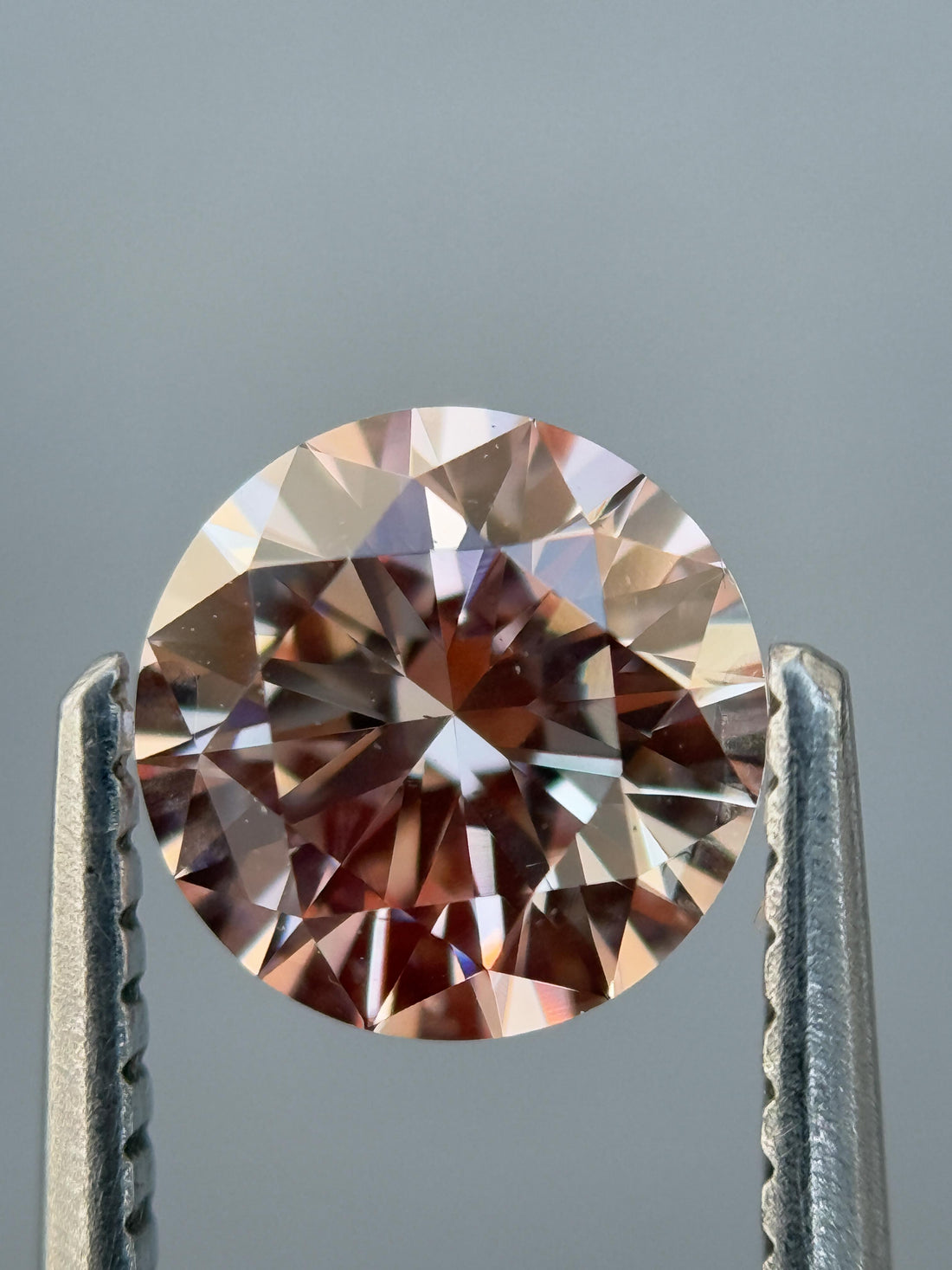 1.16 Ct Round Rose Cut Pink Natural Salt and Pepper Diamond