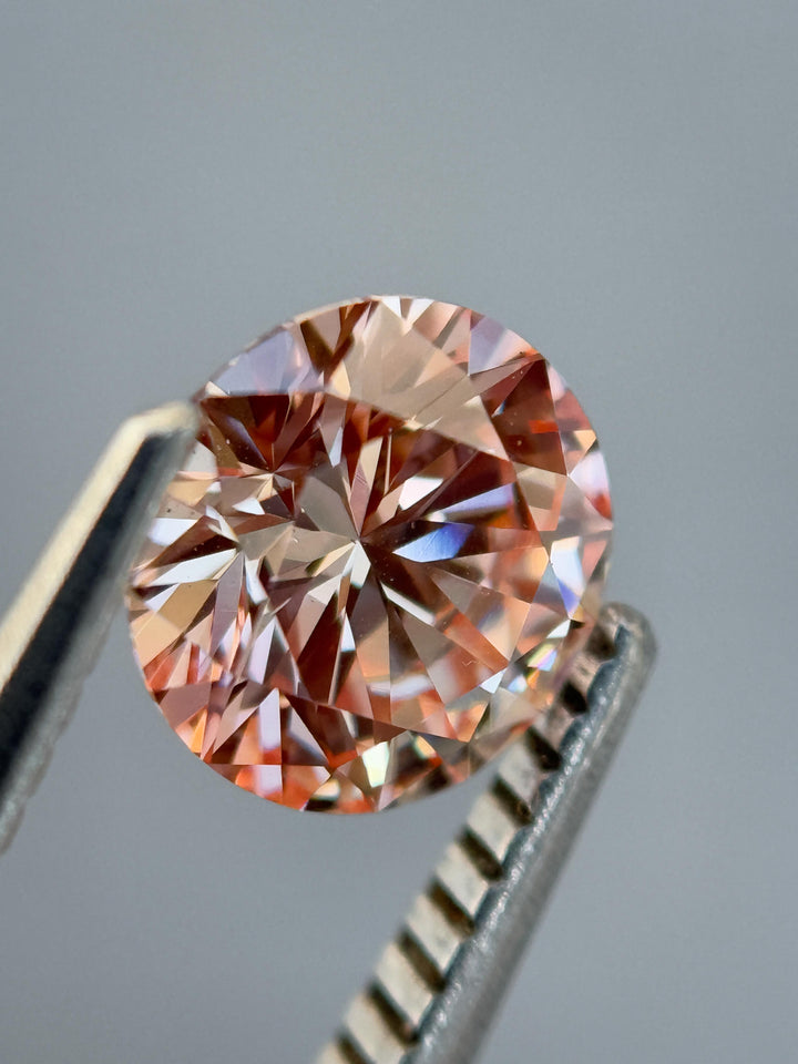 1.16 Ct Round Rose Cut Pink Natural Salt and Pepper Diamond