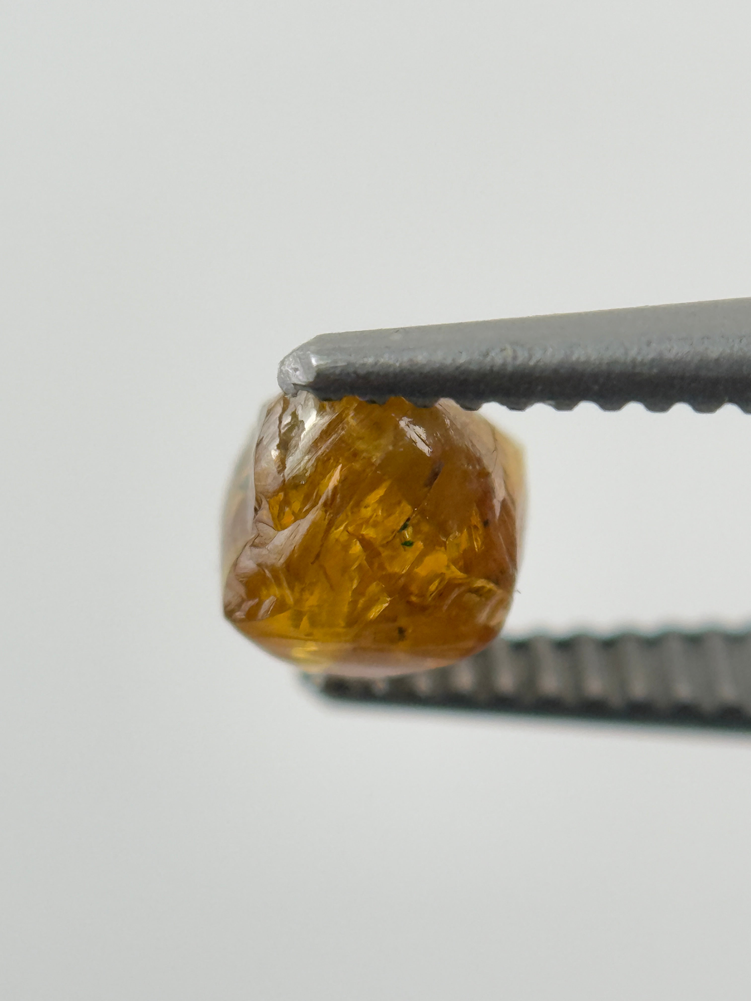 0.88 Ct Rough Rose Cut Yellow Natural Fancy Diamond