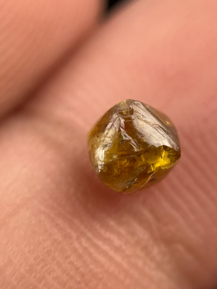 0.88 Ct Rough Rose Cut Yellow Natural Fancy Diamond