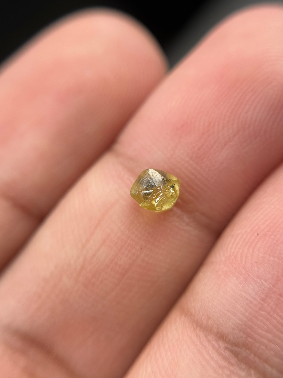 1.07 Ct Rough Rose Cut Yellow Natural Fancy Diamond