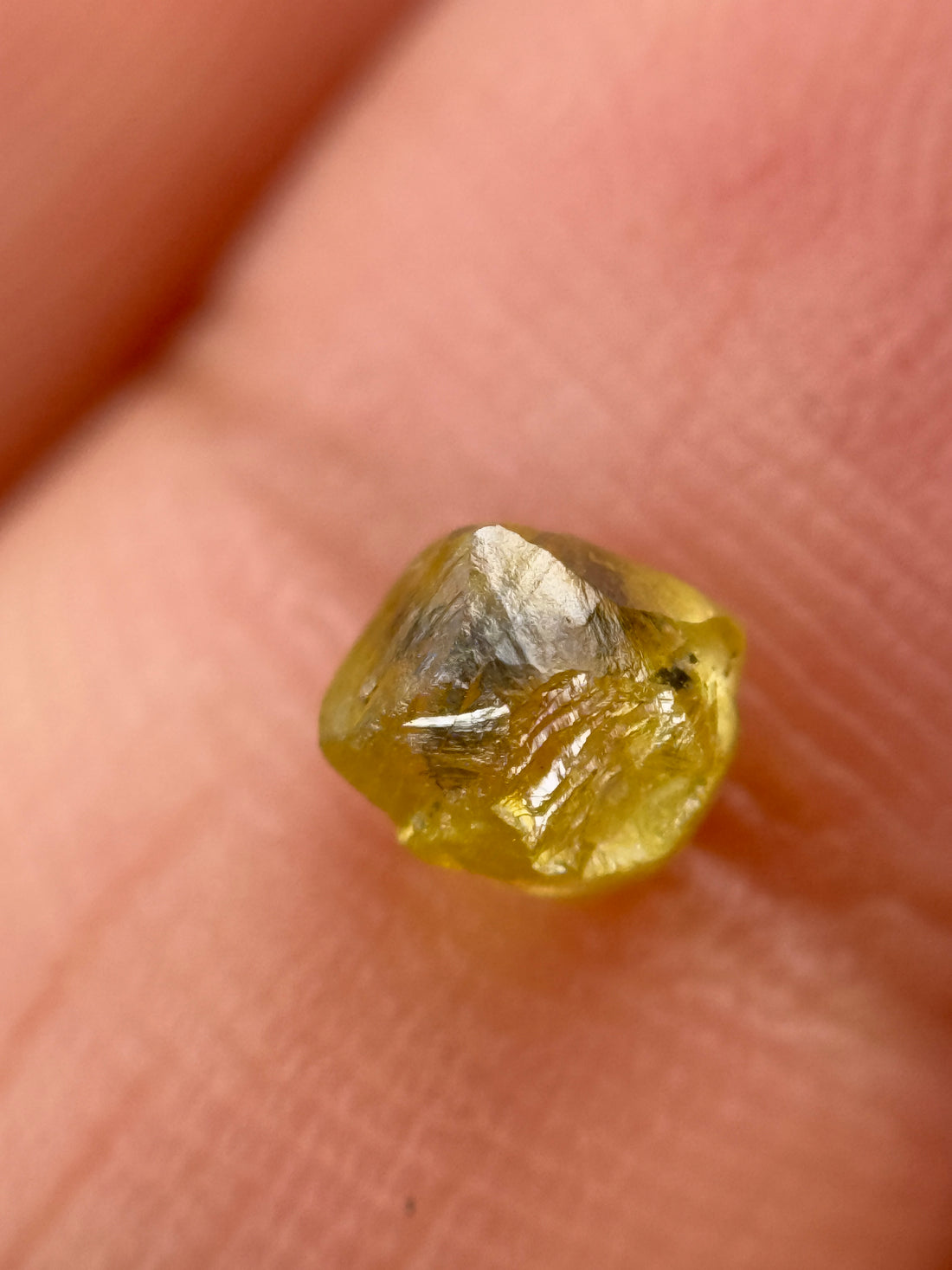 1.07 Ct Rough Rose Cut Yellow Natural Fancy Diamond