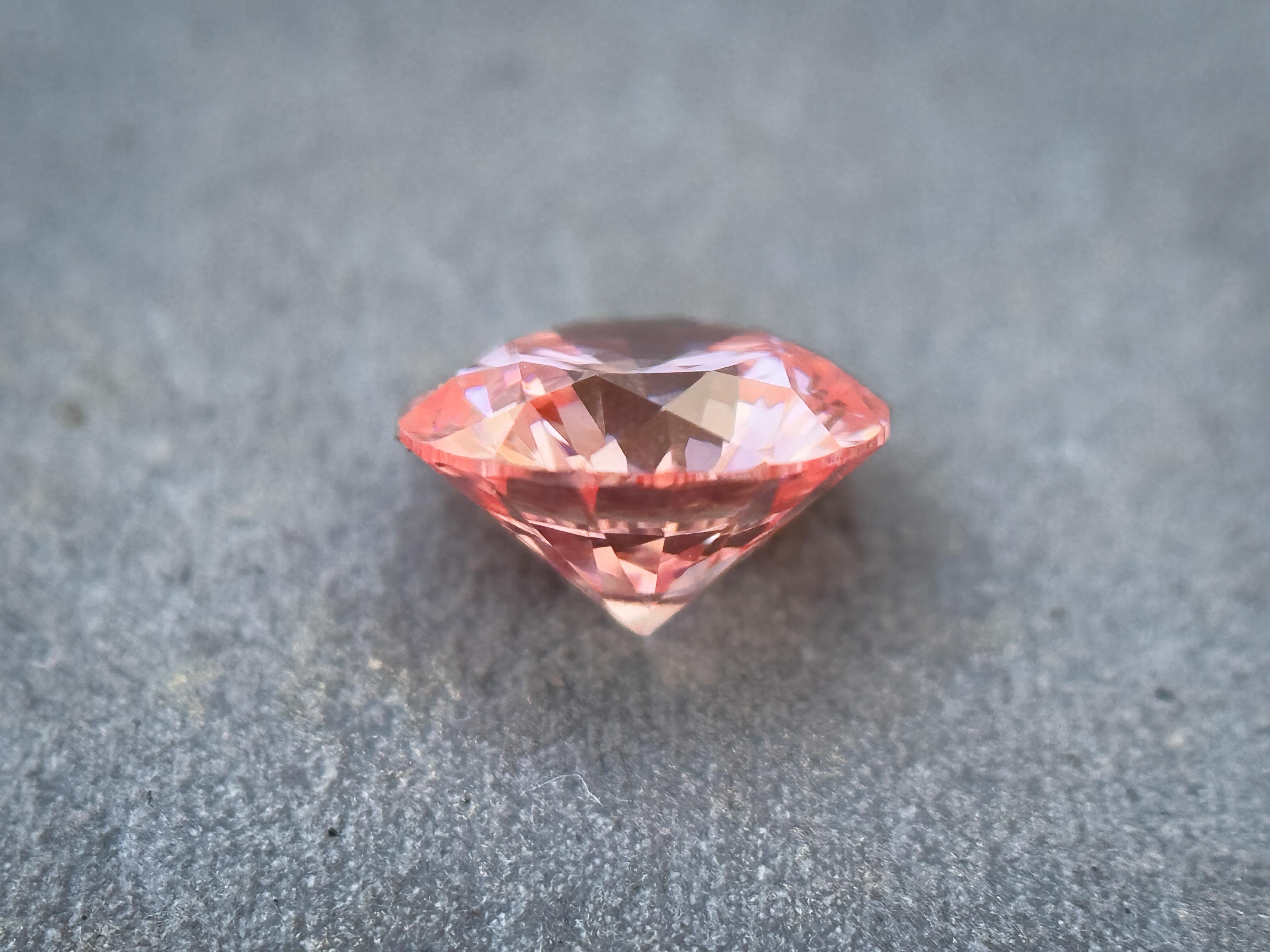 0.57 Ct Round Brilliant Cut Pink Natural Loose Diamond