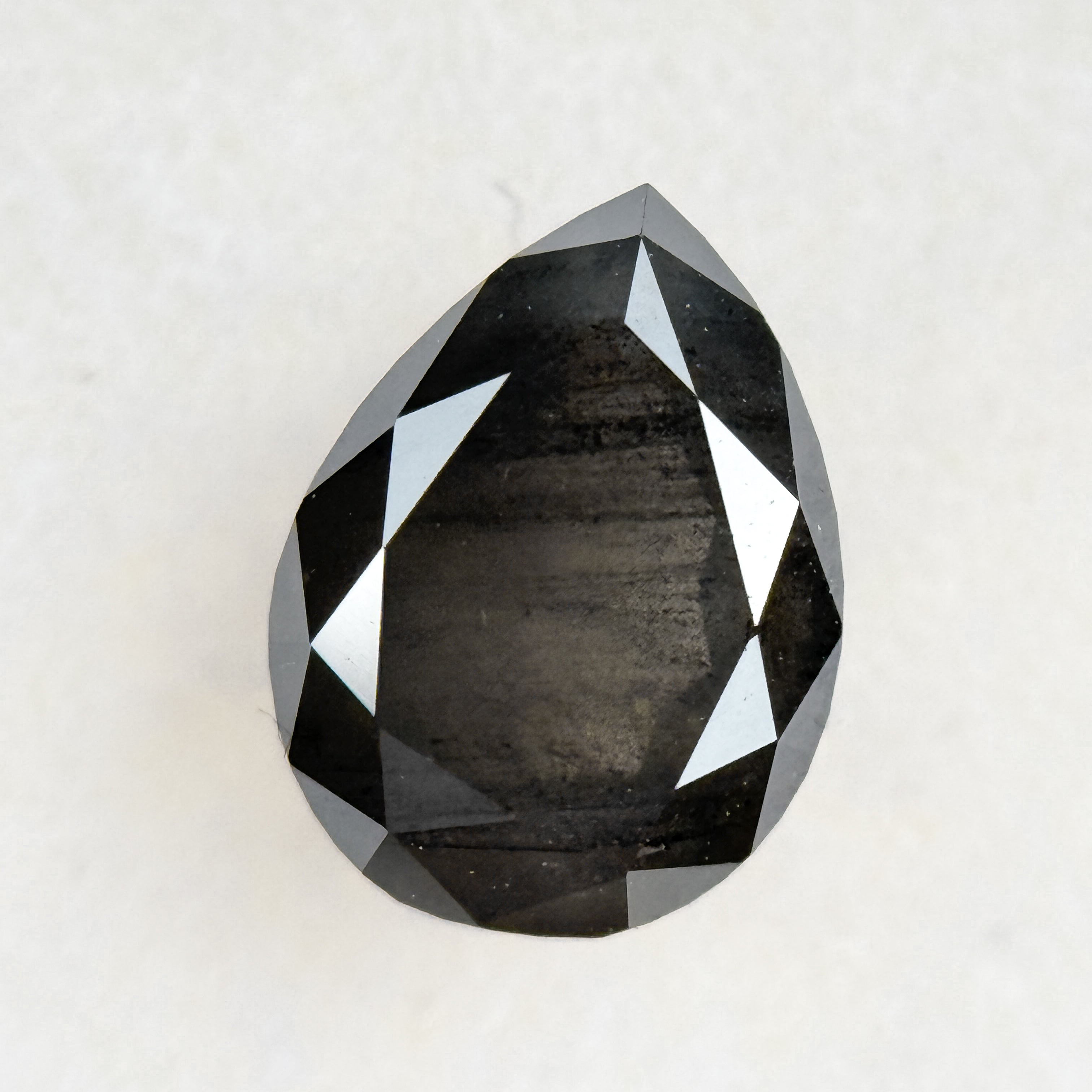 1.05 Ct Pear Rose Cut Grey Natural Salt and Pepper Diamond