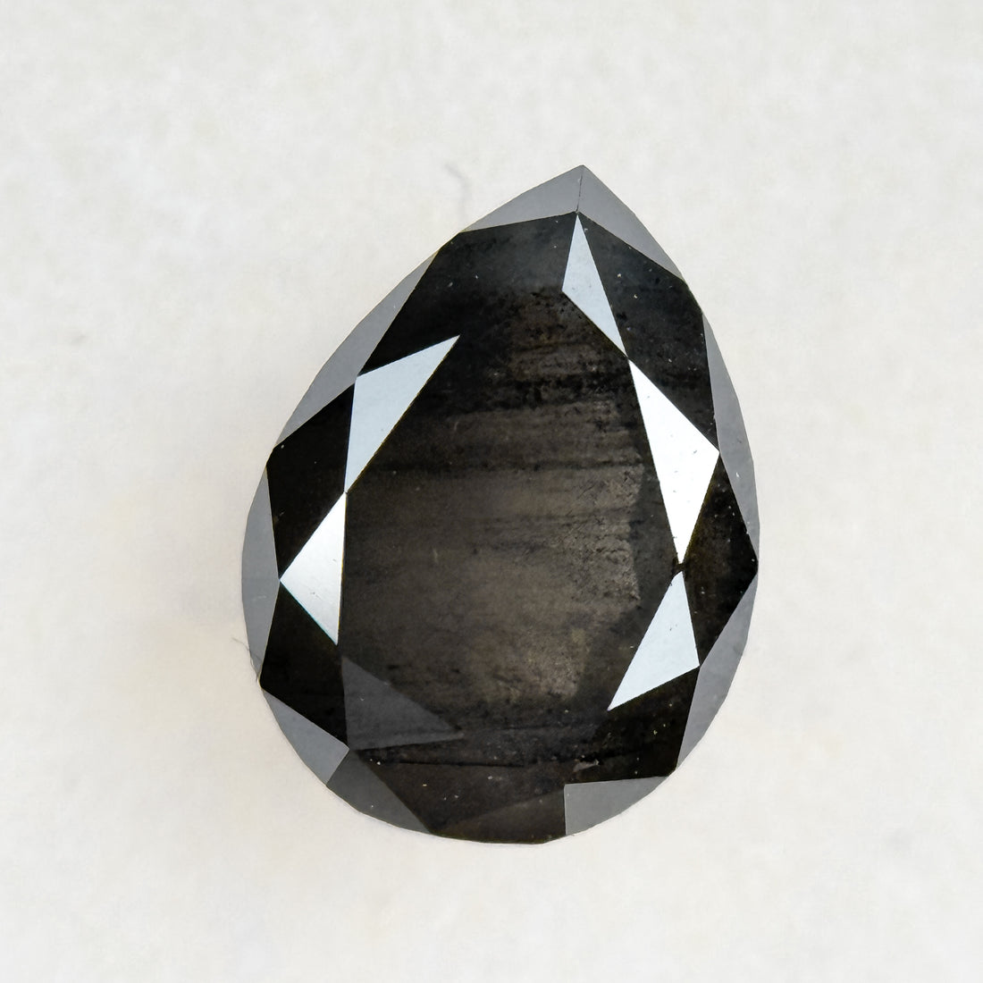 1.05 Ct Pear Rose Cut Grey Natural Salt and Pepper Diamond