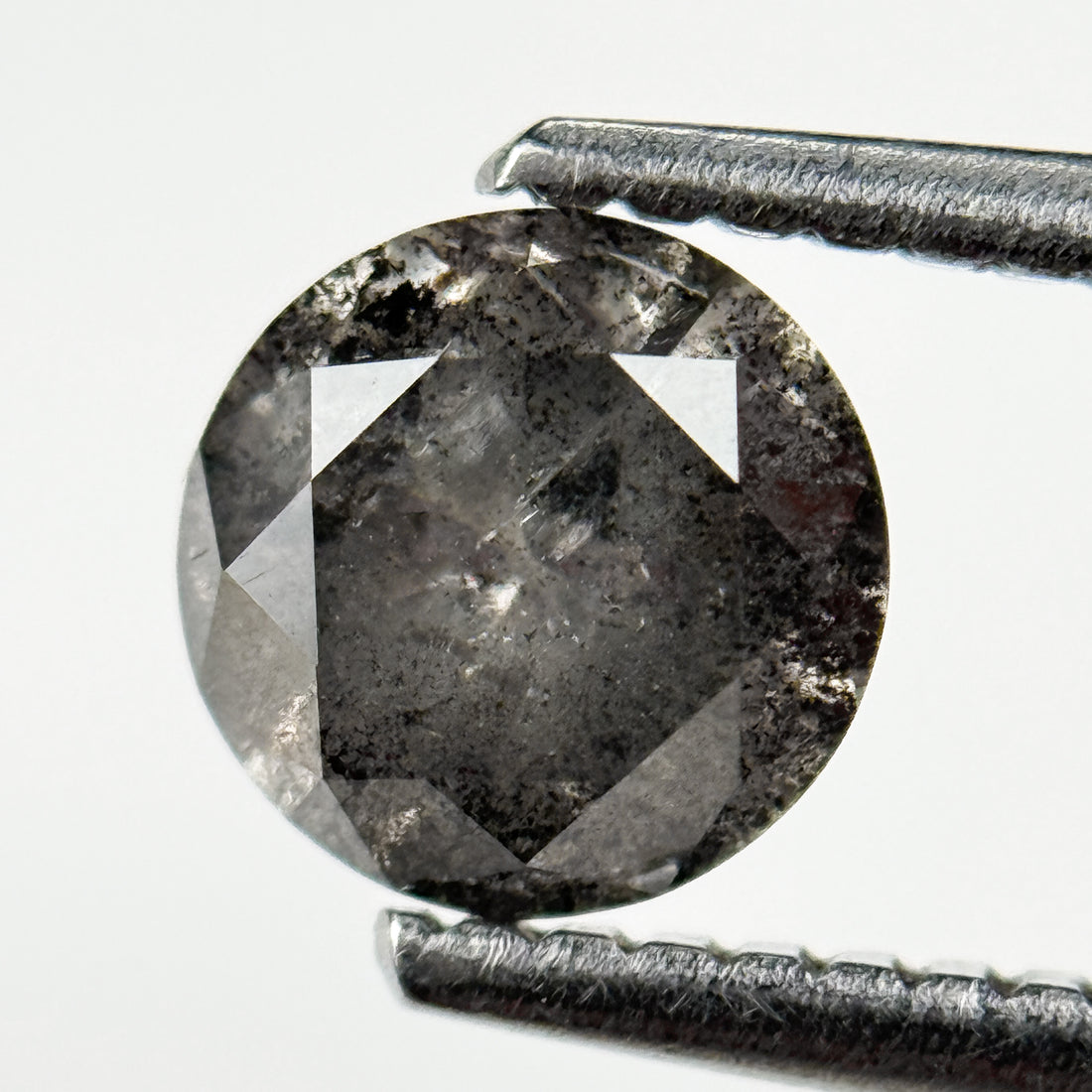 1.01 Ct Round Brilliant Cut Grey Natural Galaxy Diamond
