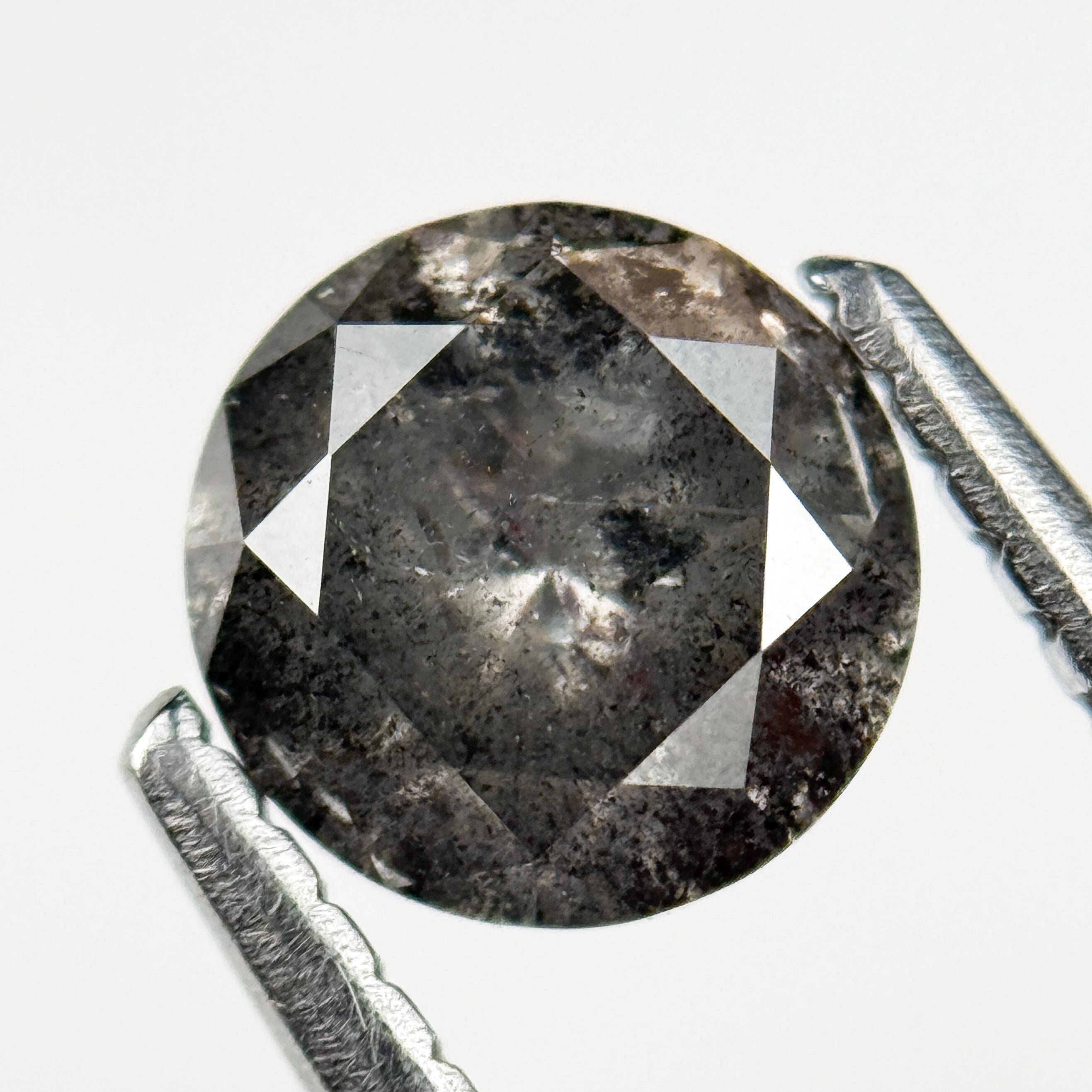 1.01 Ct Round Brilliant Cut Grey Natural Galaxy Diamond