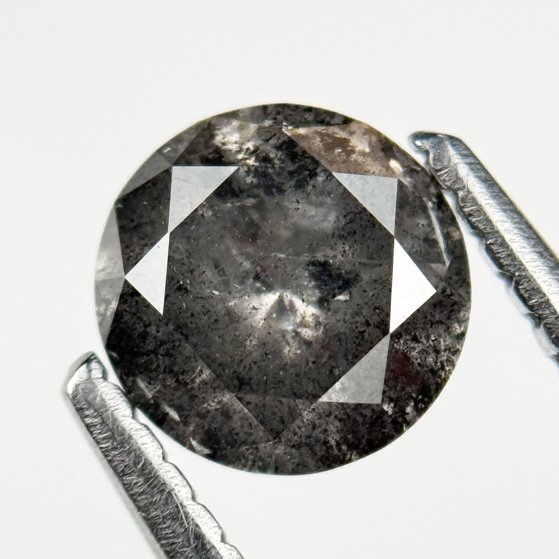 1.01 Ct Round Brilliant Cut Grey Natural Galaxy Diamond