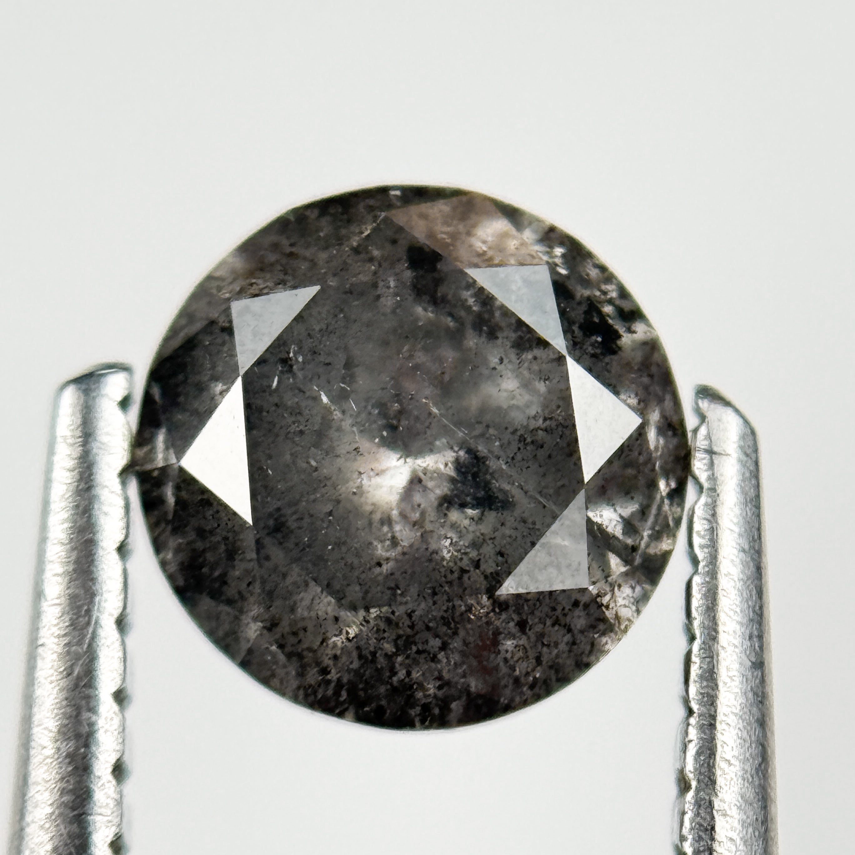 1.01 Ct Round Brilliant Cut Grey Natural Galaxy Diamond