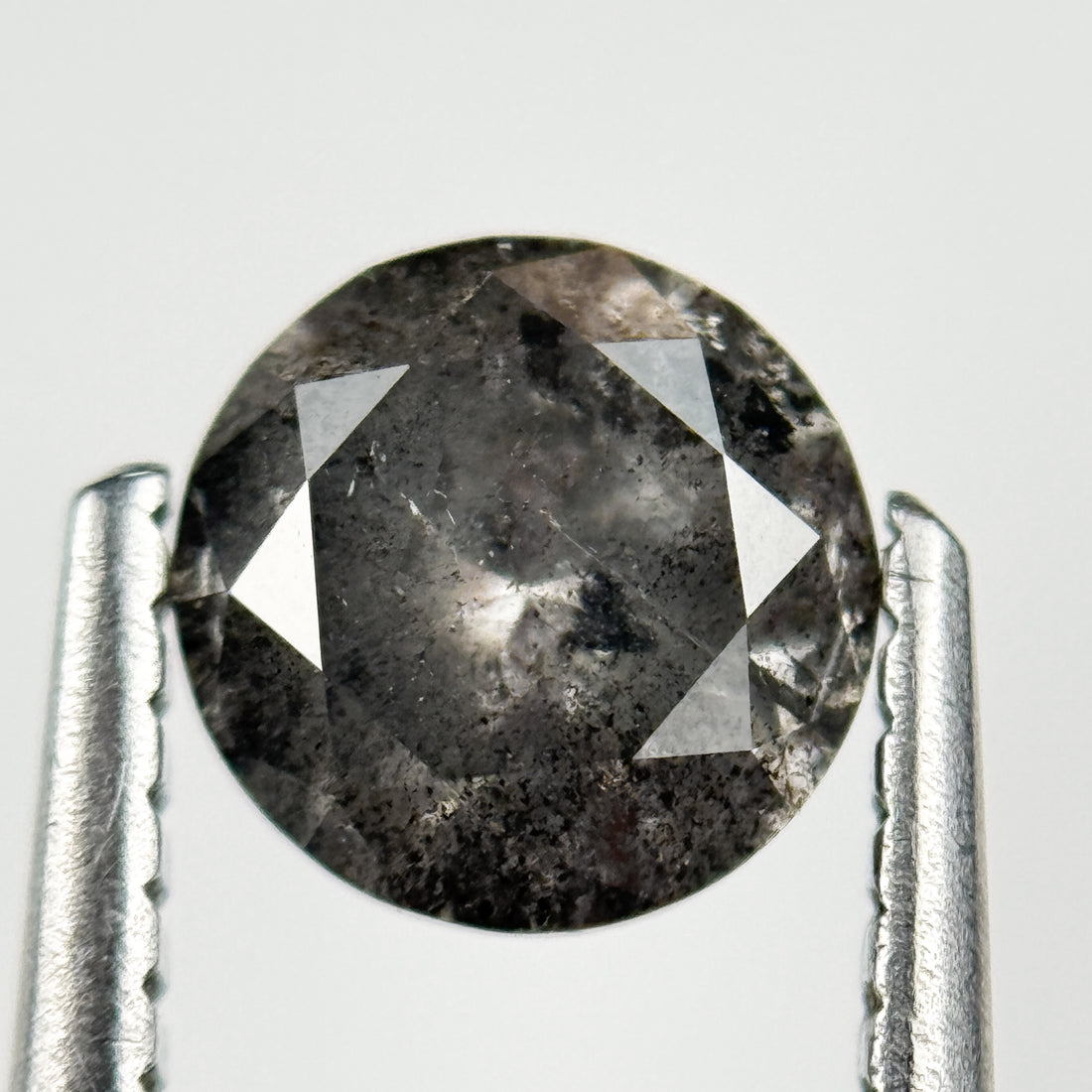 1.01 Ct Round Brilliant Cut Grey Natural Galaxy Diamond