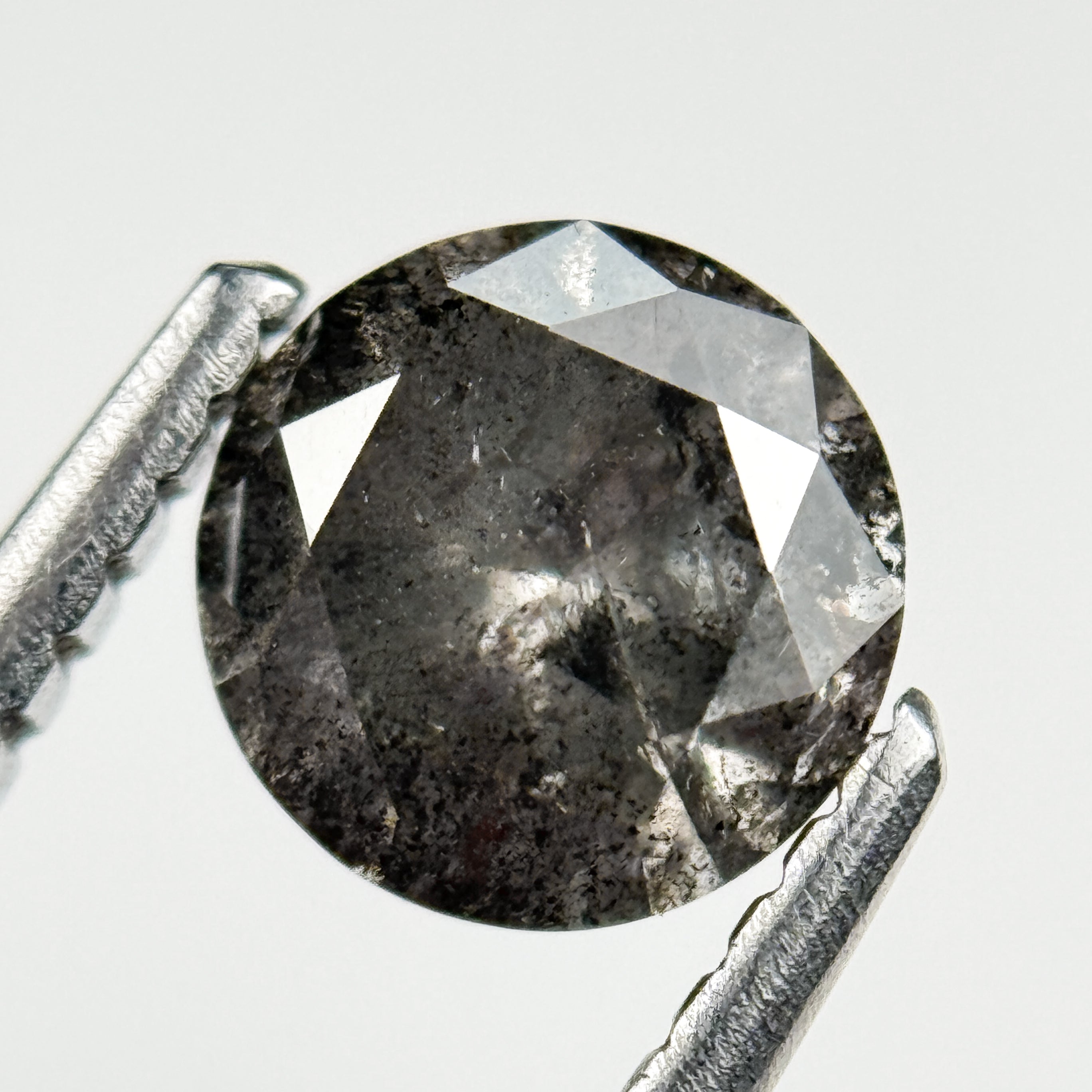 1.01 Ct Round Brilliant Cut Grey Natural Galaxy Diamond